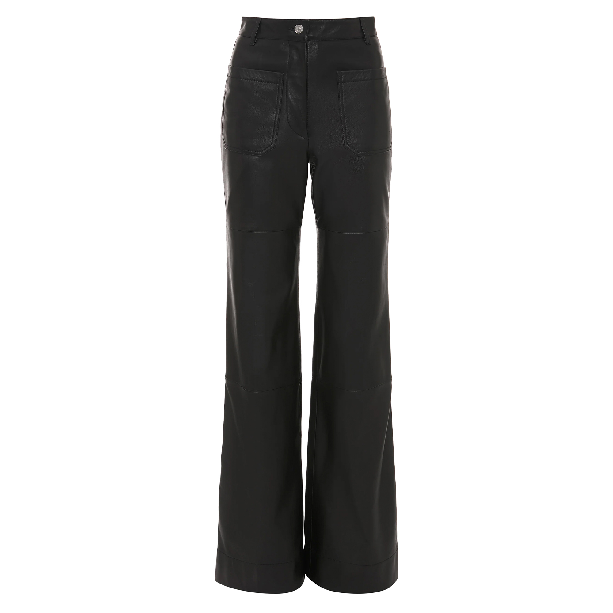 Leather Alina Patch Pocket Wide-Leg Trouser