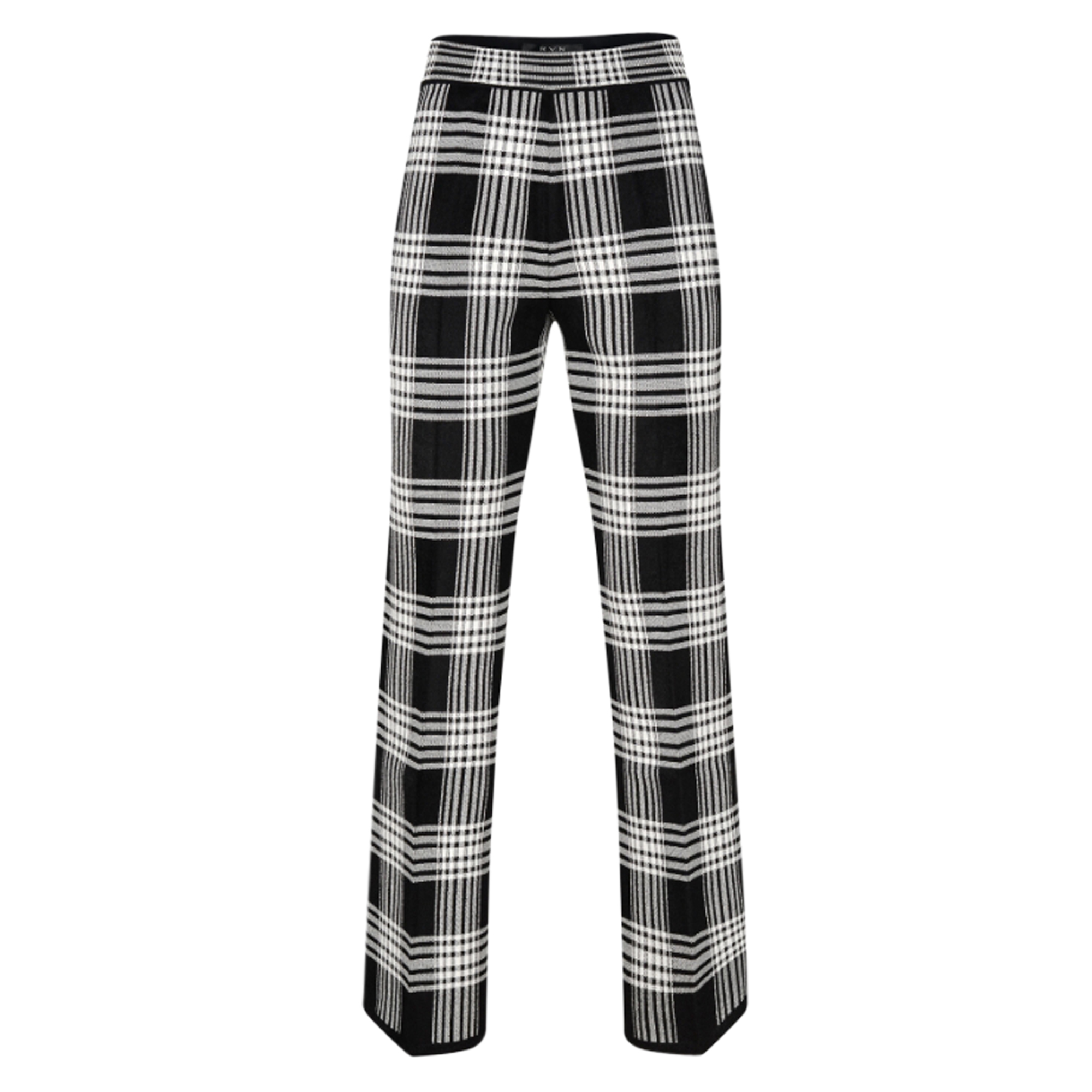 Kaeli Checked Velour Straight Leg Pant
