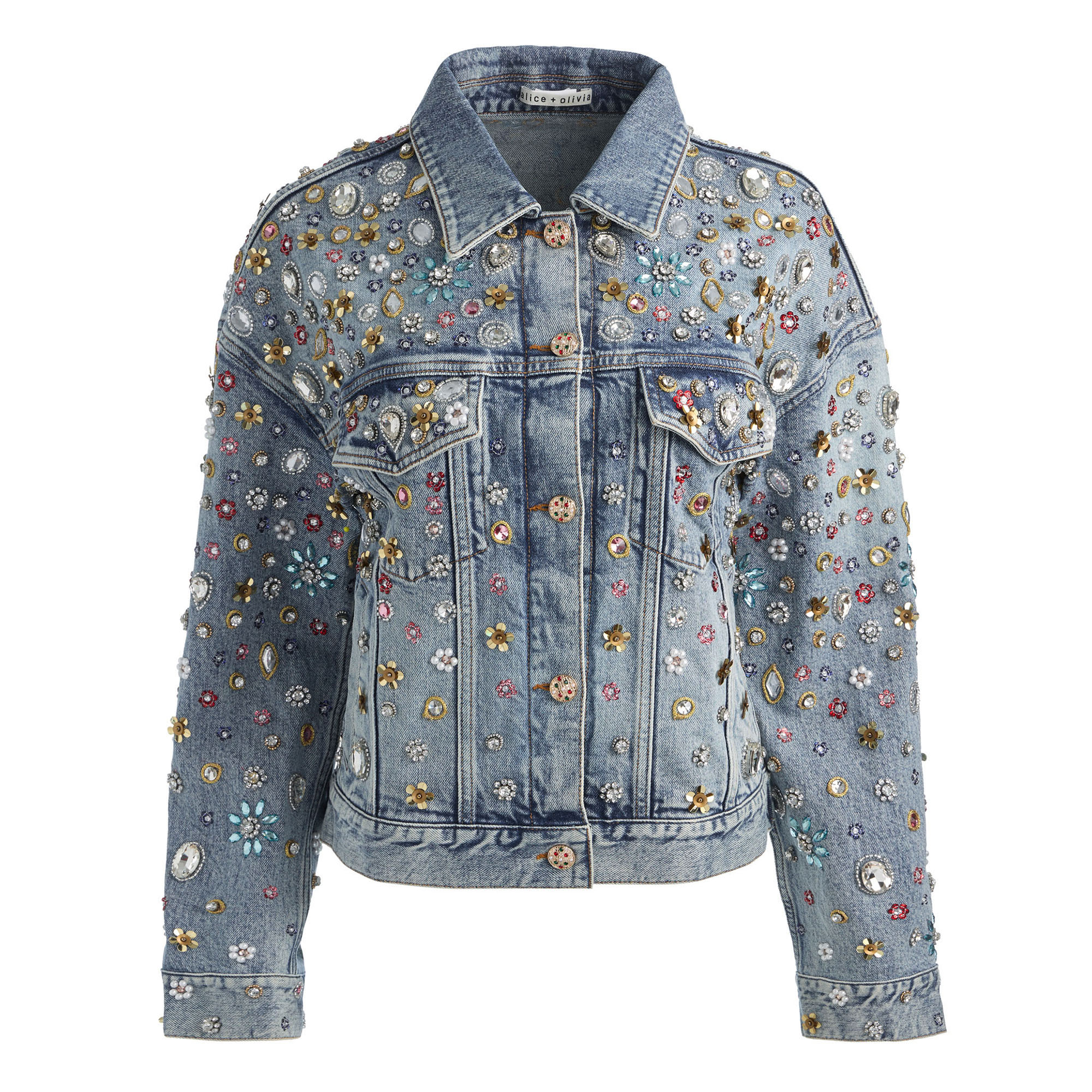 Jesse Embellished Oversized Denim Jacket