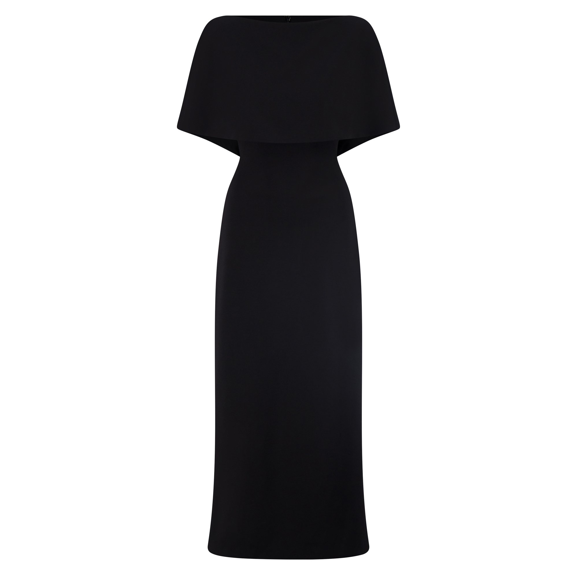 Ponte Boat Neck Cape Midi Dress