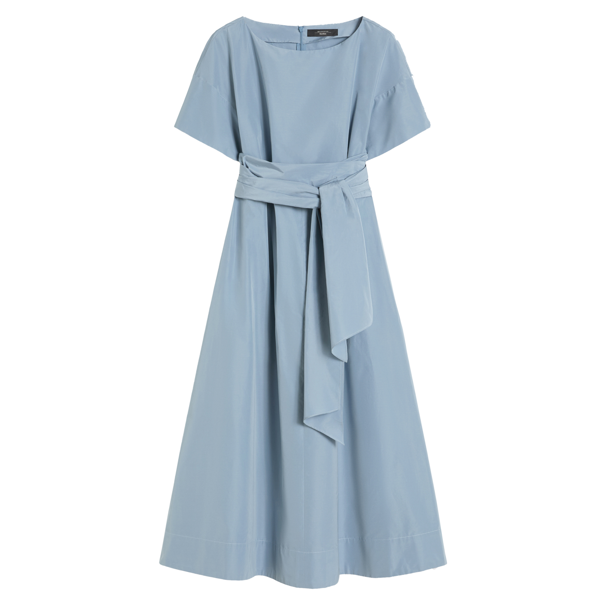 Pioppo Short Sleeve Flared Taffeta Midi Dress