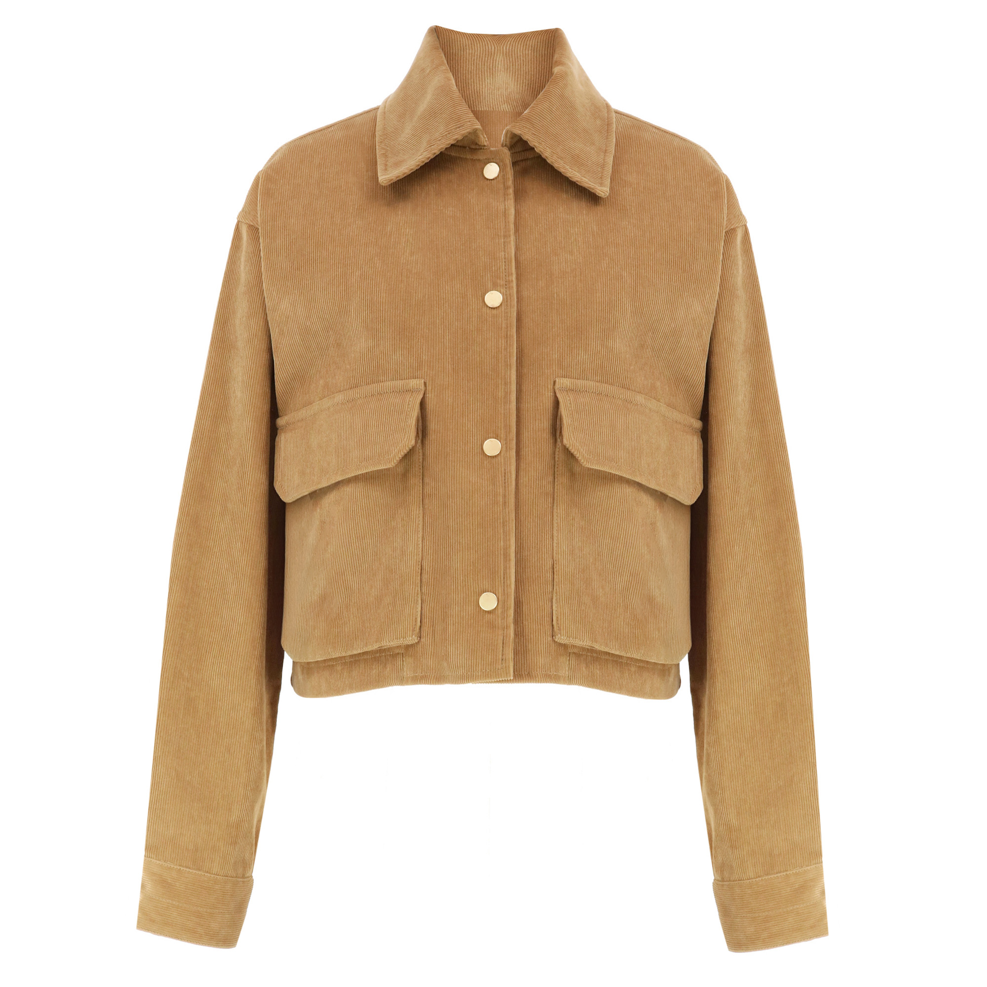 Cropped A-Line Corduroy Jacket