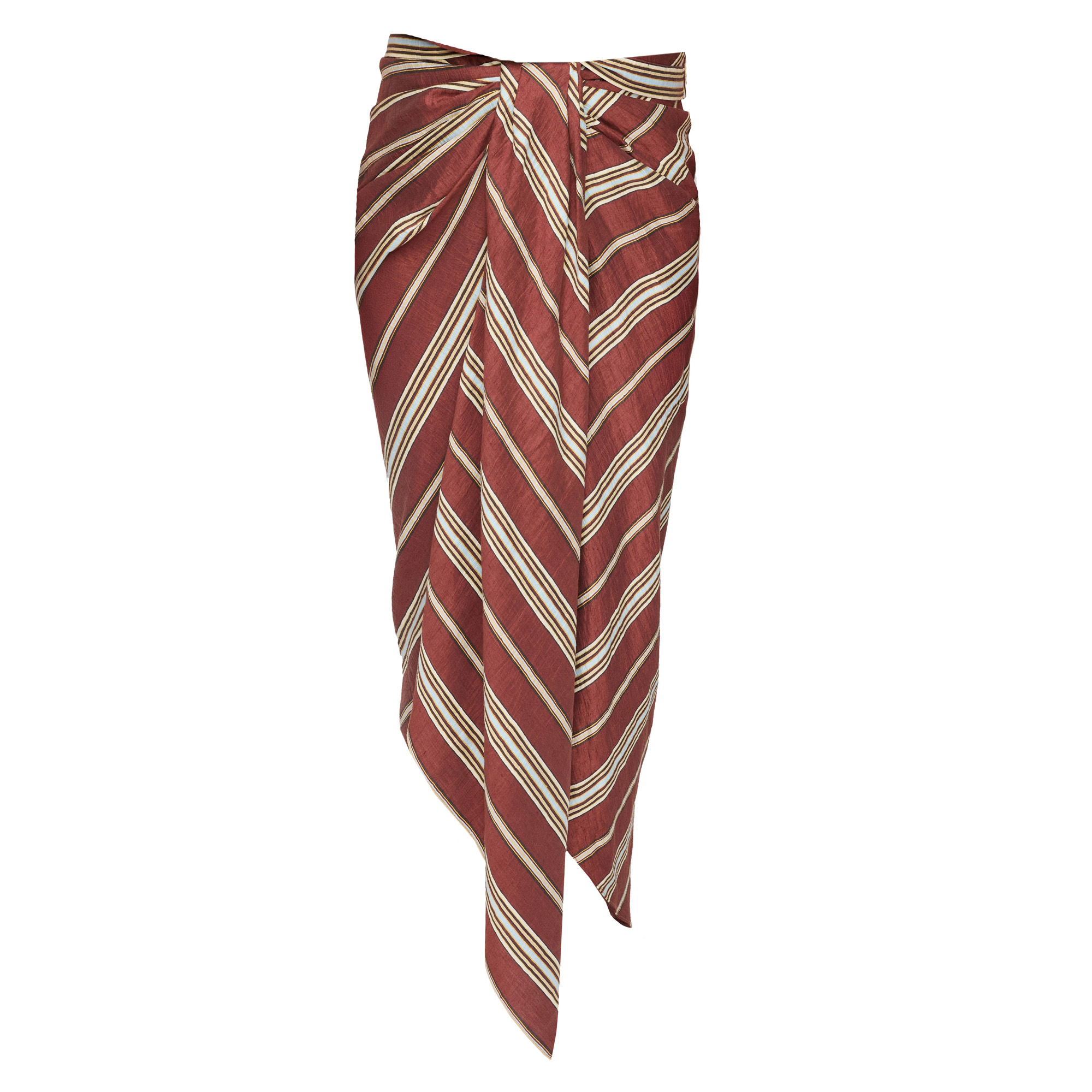 Rhodes Striped Linen Midi Skirt