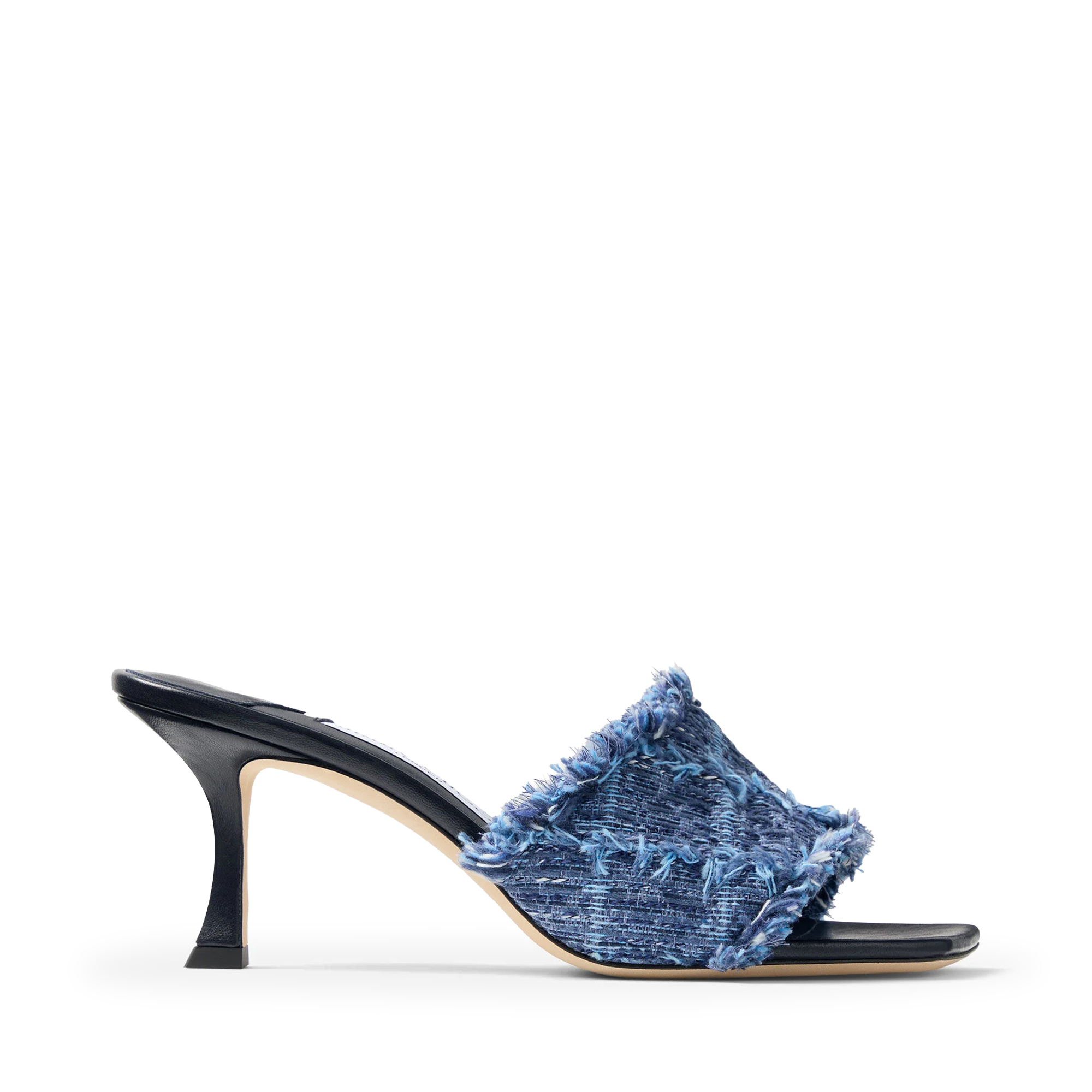 Alexia 70mm Flecked Denim Crossshatch Sandals