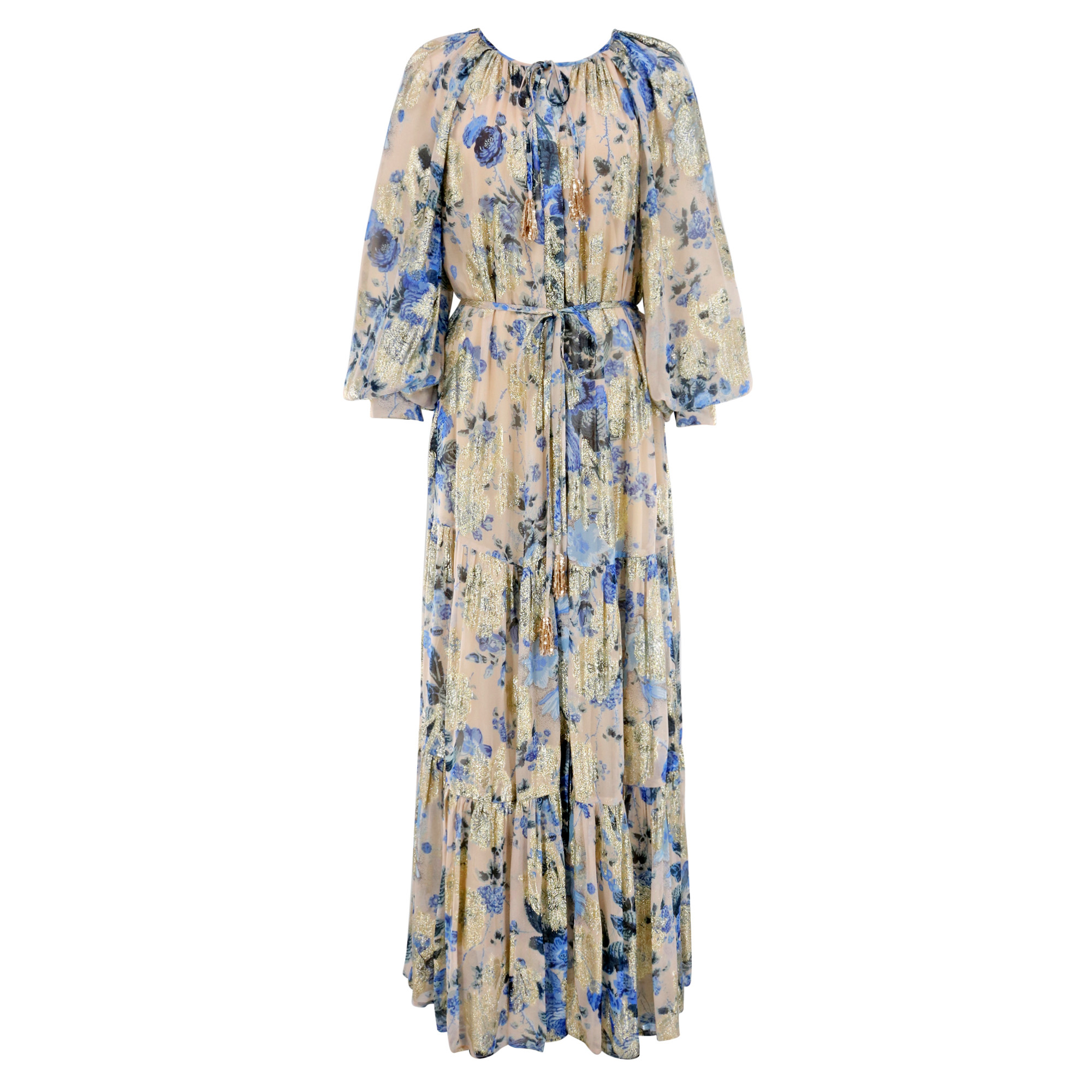 Xandra Metallic Floral Maxi Dress