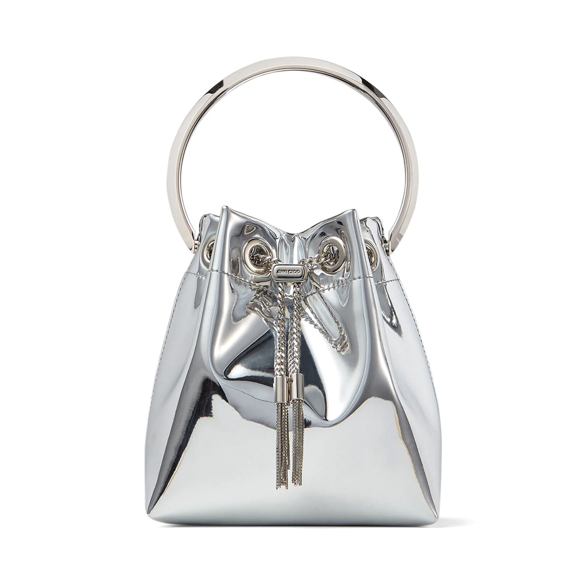 Bon Bon Mirror Fabric Mini Bag With Metal Top Handle