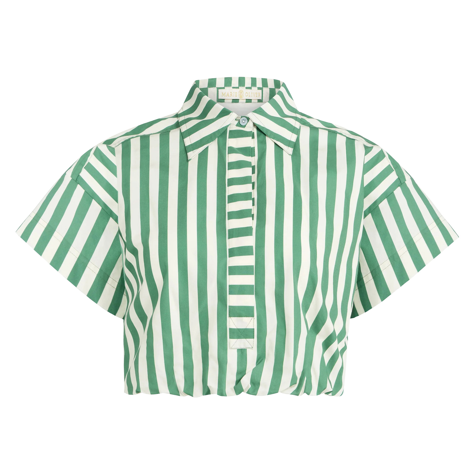 Sierra Short Sleeve Cropped Button-Up Top
