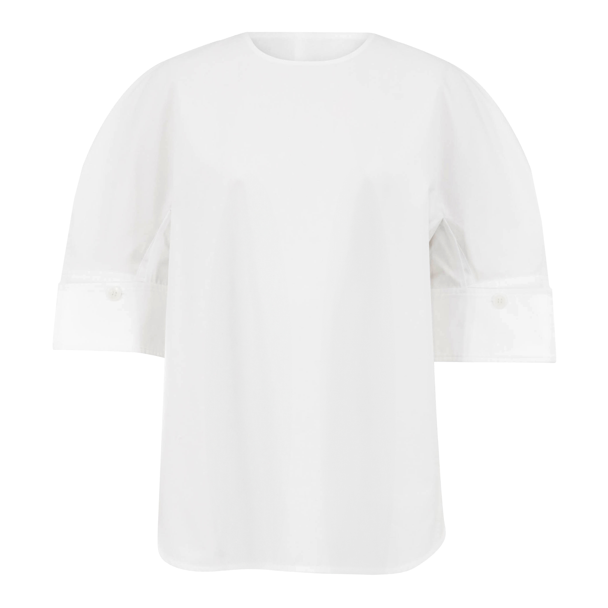 Compact Eco Poplin Reverse Sleeve Top