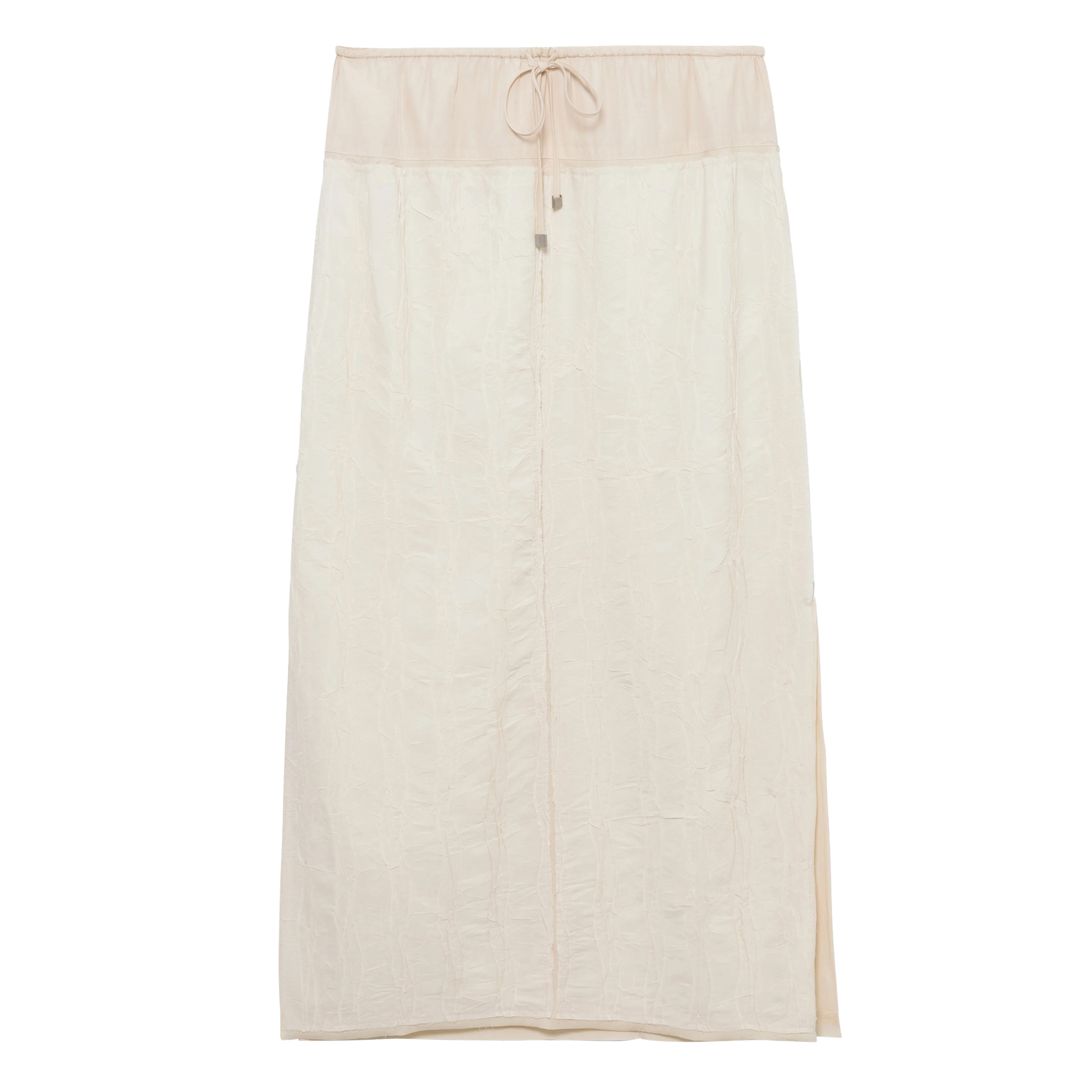 Huxen Drawstring Waist Midi Skirt