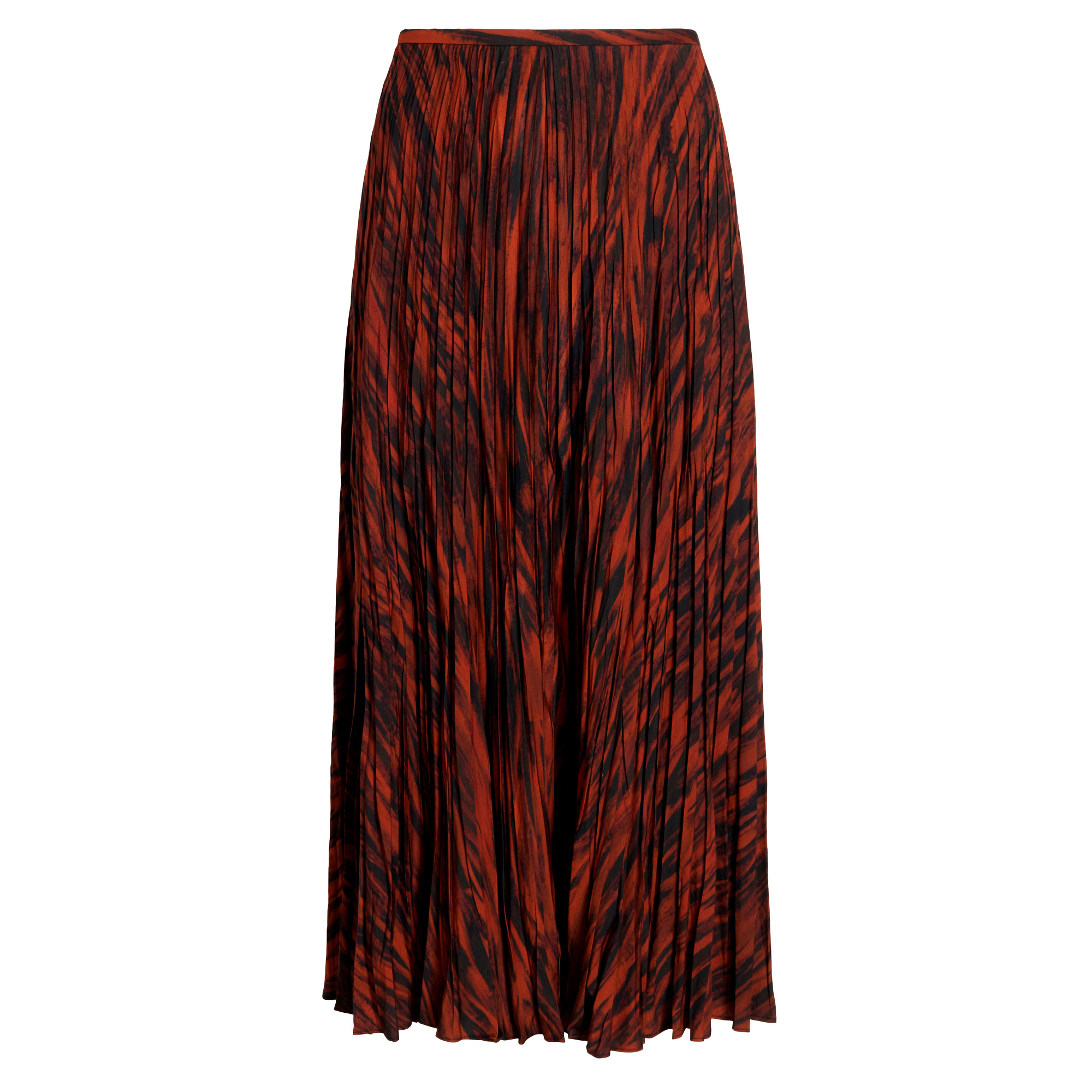 Runa Pleated Midi Skirt In Printed Soft Twill
