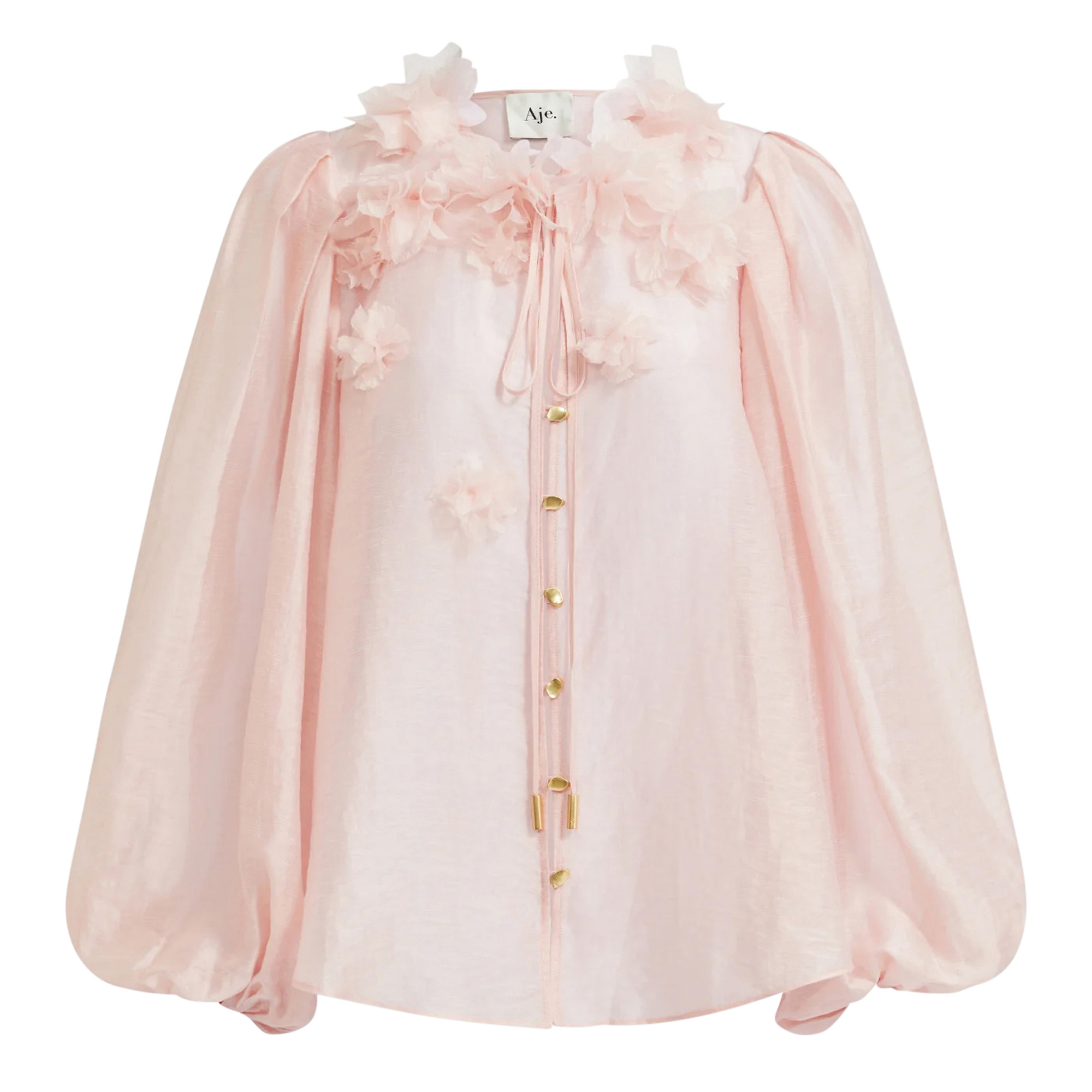 Demi Long Sleeve 3D Floral Blouse