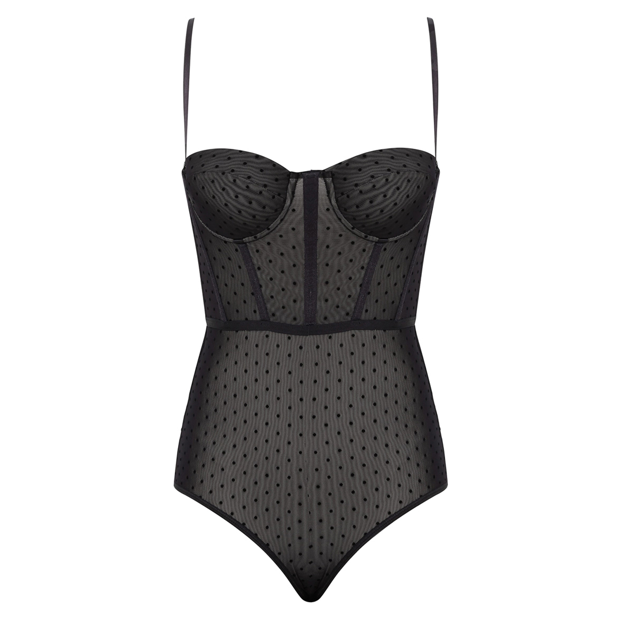 Sleeveless Corset Dot Bodysuit