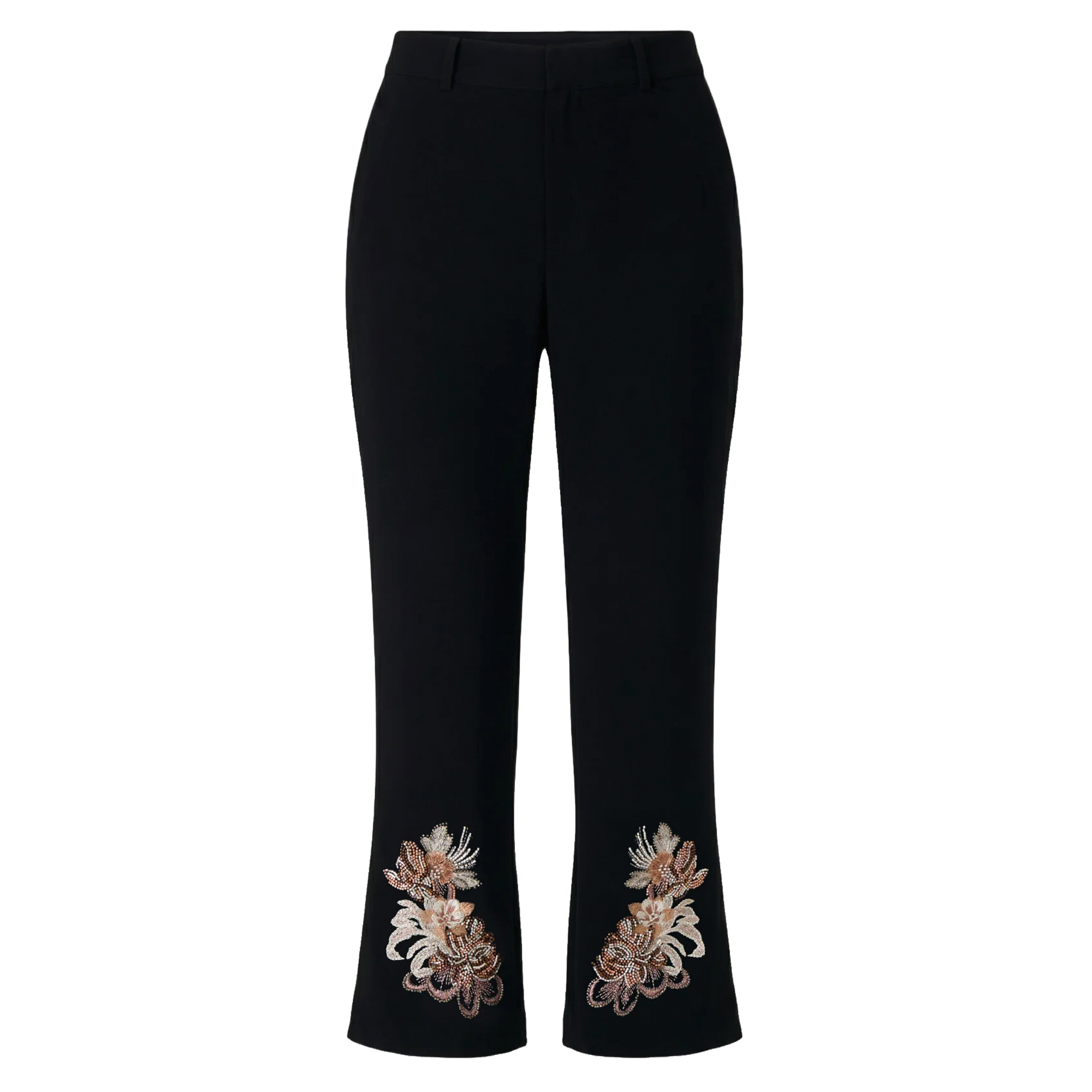 Floral Border Cropped Flared Kerry Pant