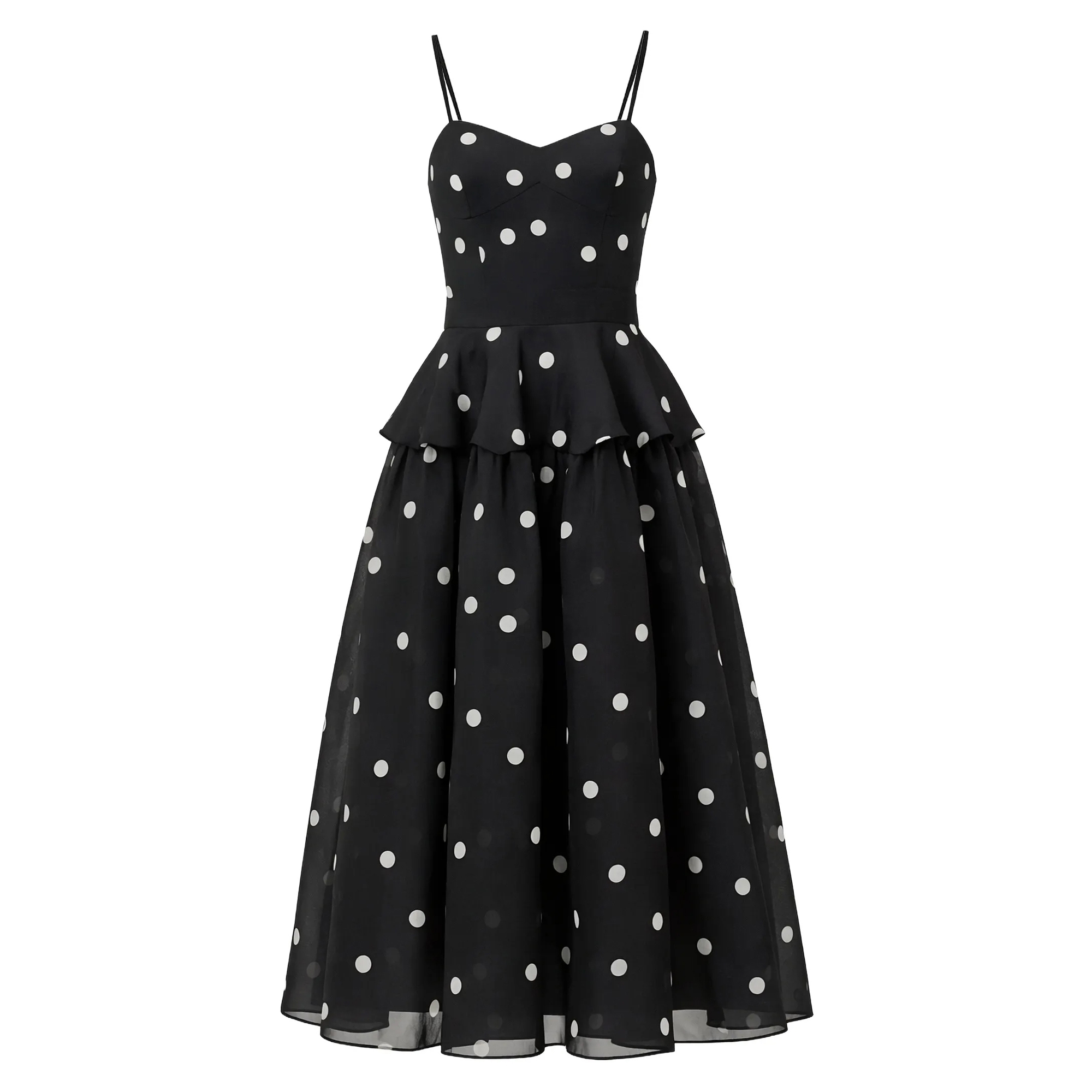 Parma Sleeveless Tiered Polka Dot Maxi Dress