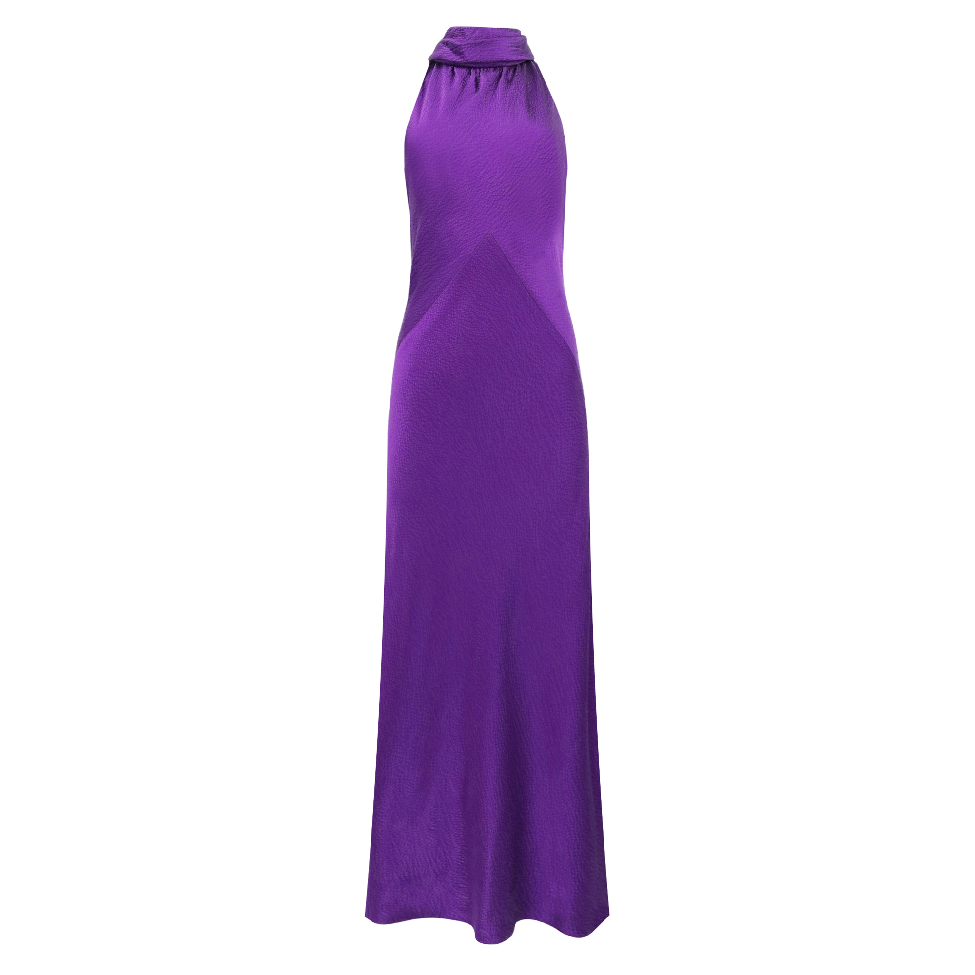 Hammered Satin Halter Gown