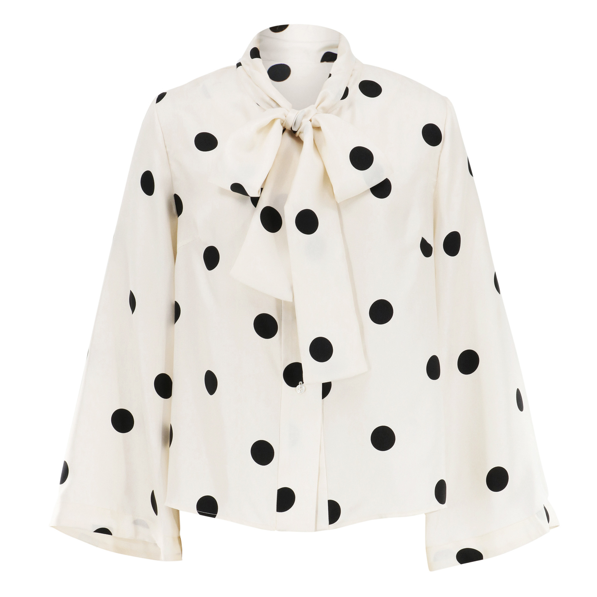 Naviglio Long Sleeve Tie-Neck Blouse