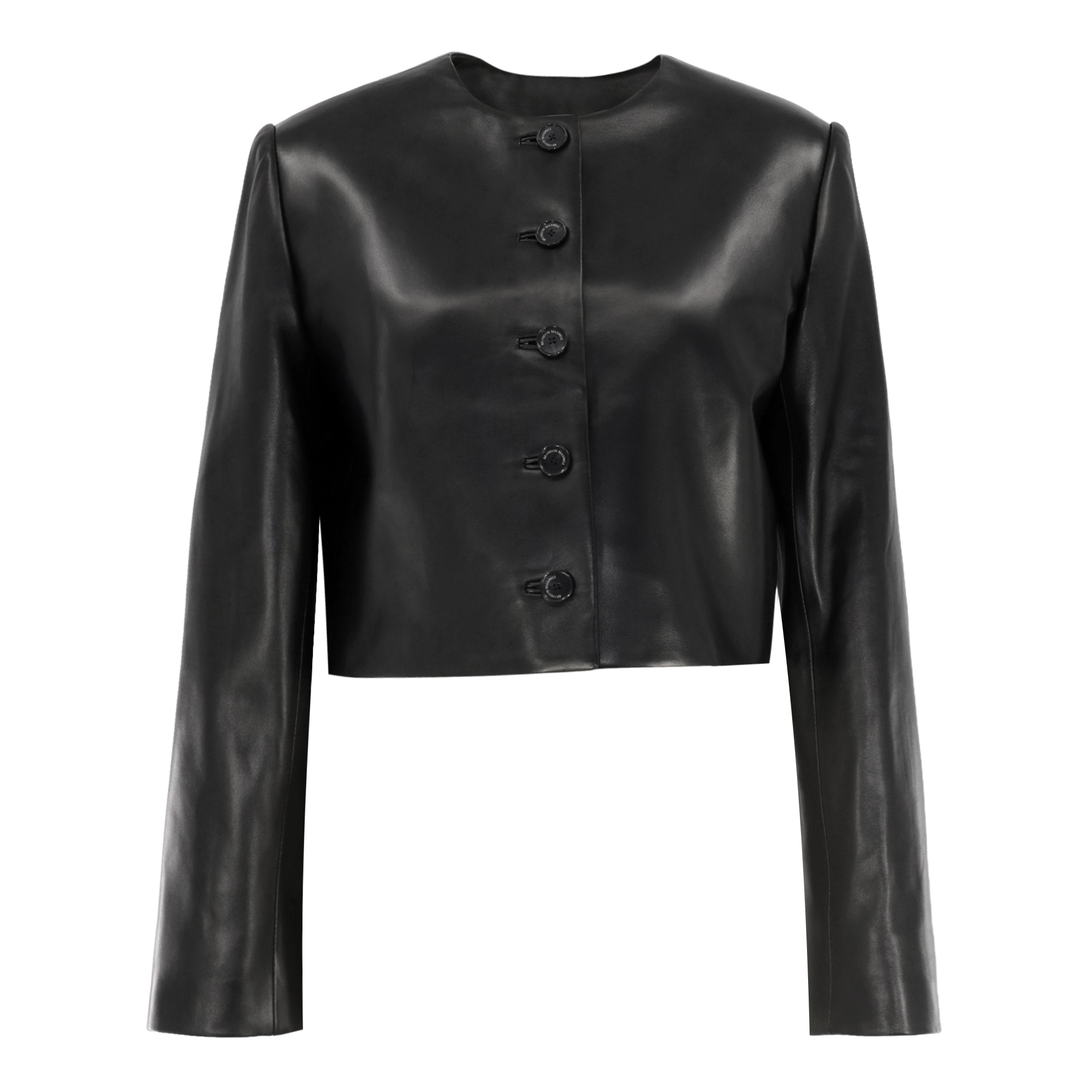 The Ryder Crewneck Single Breasted Leather Jacket