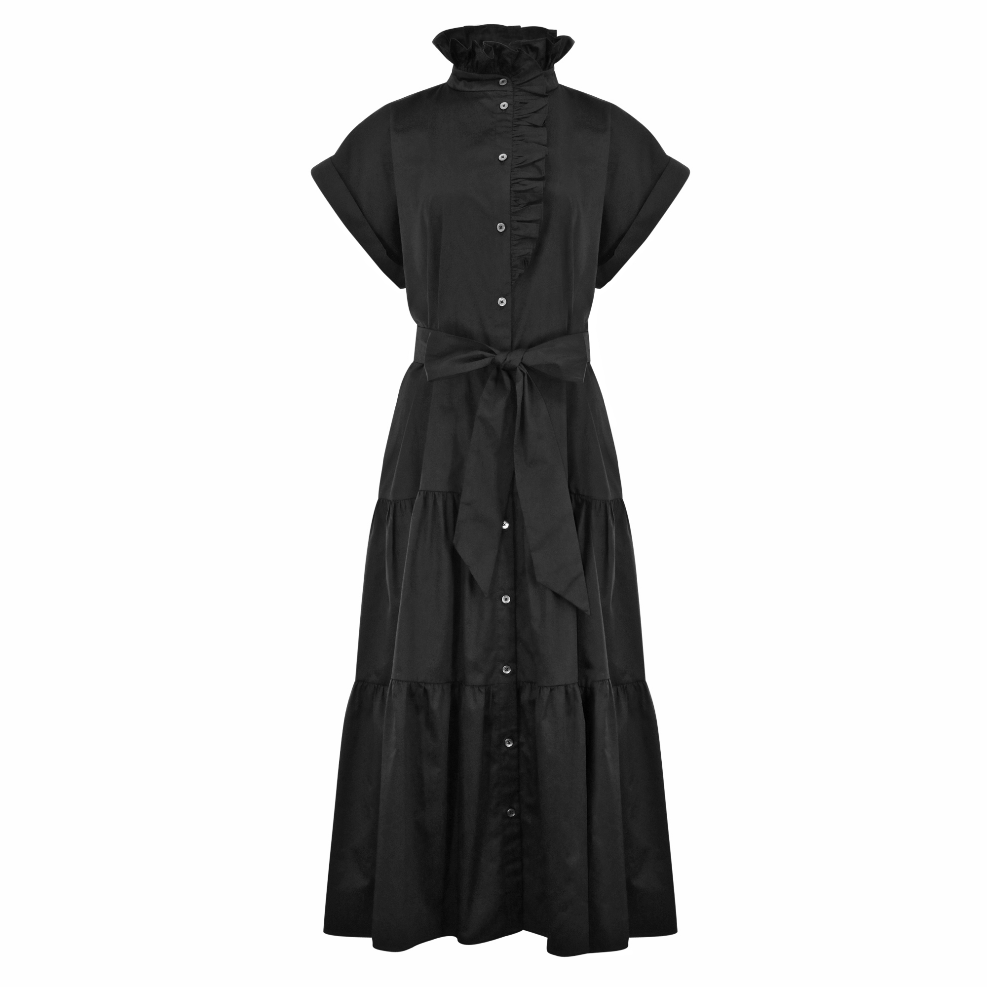 Jonah Short Sleeve Belted Button-Front Midi Dress