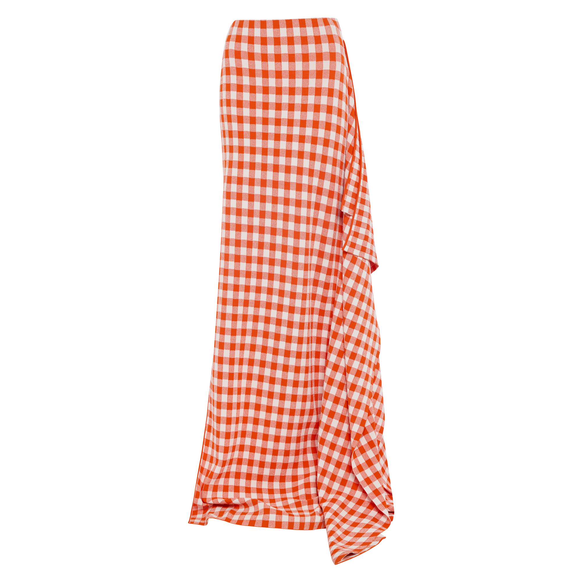 Gingham Maxi Skirt With Side Panel