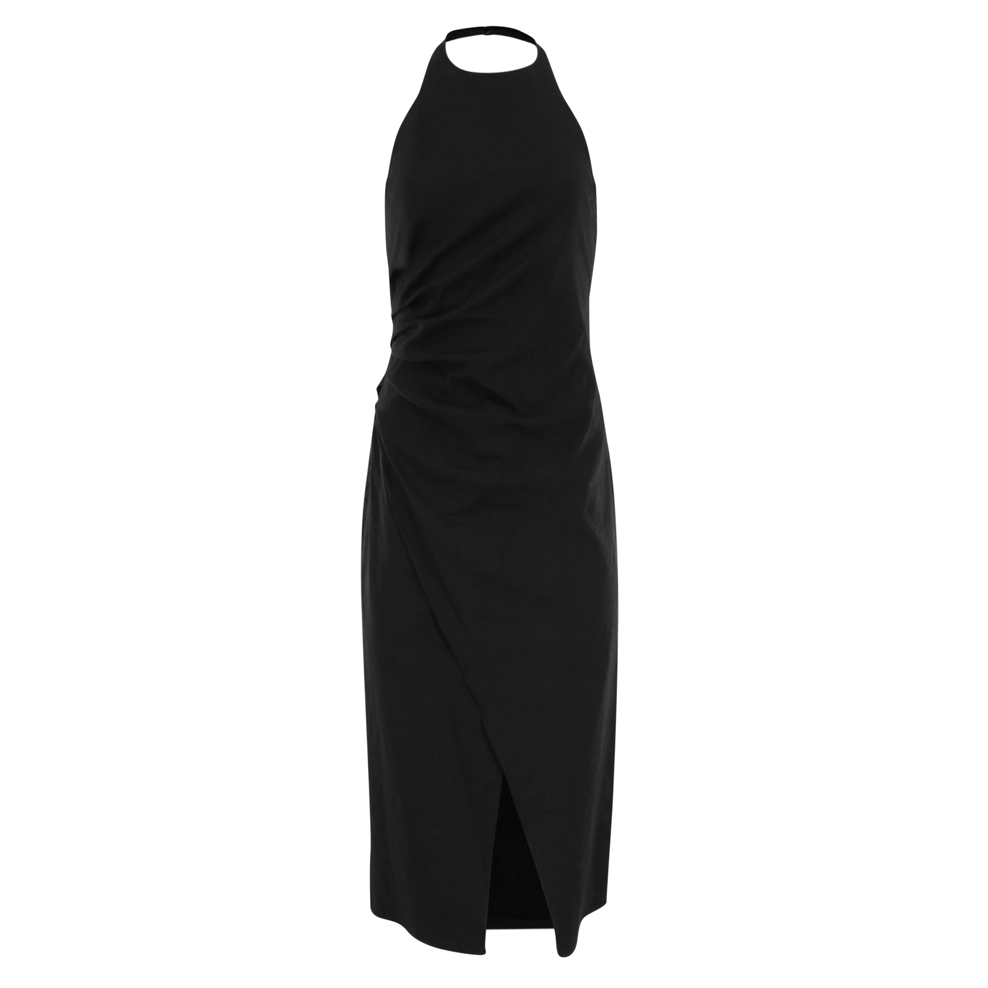 Sylvie Sleeveless Halterneck Linen Midi Dress