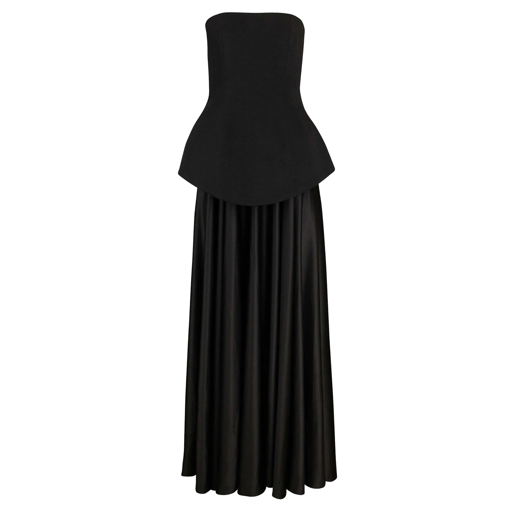 Oriana Strapless Peplum Maxi Dress