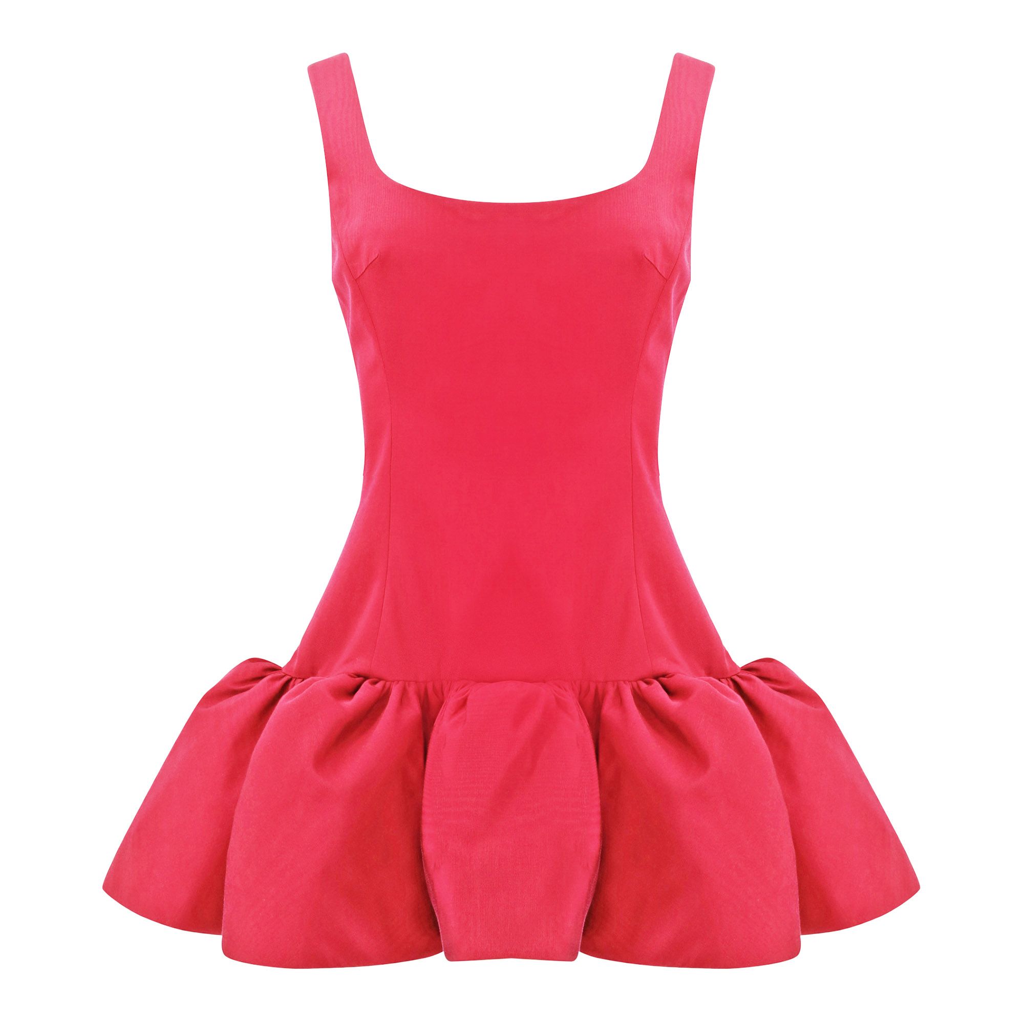 Scoop Neck Mini Volant Dress