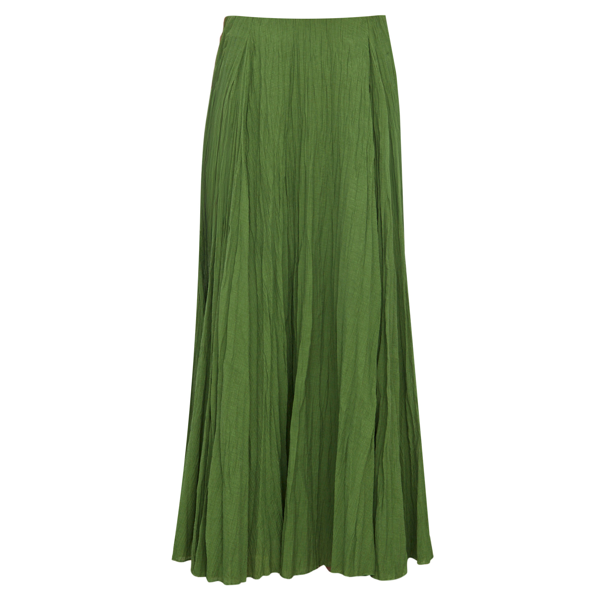 Crinkled Plisse Cotton-Blend Maxi Skirt