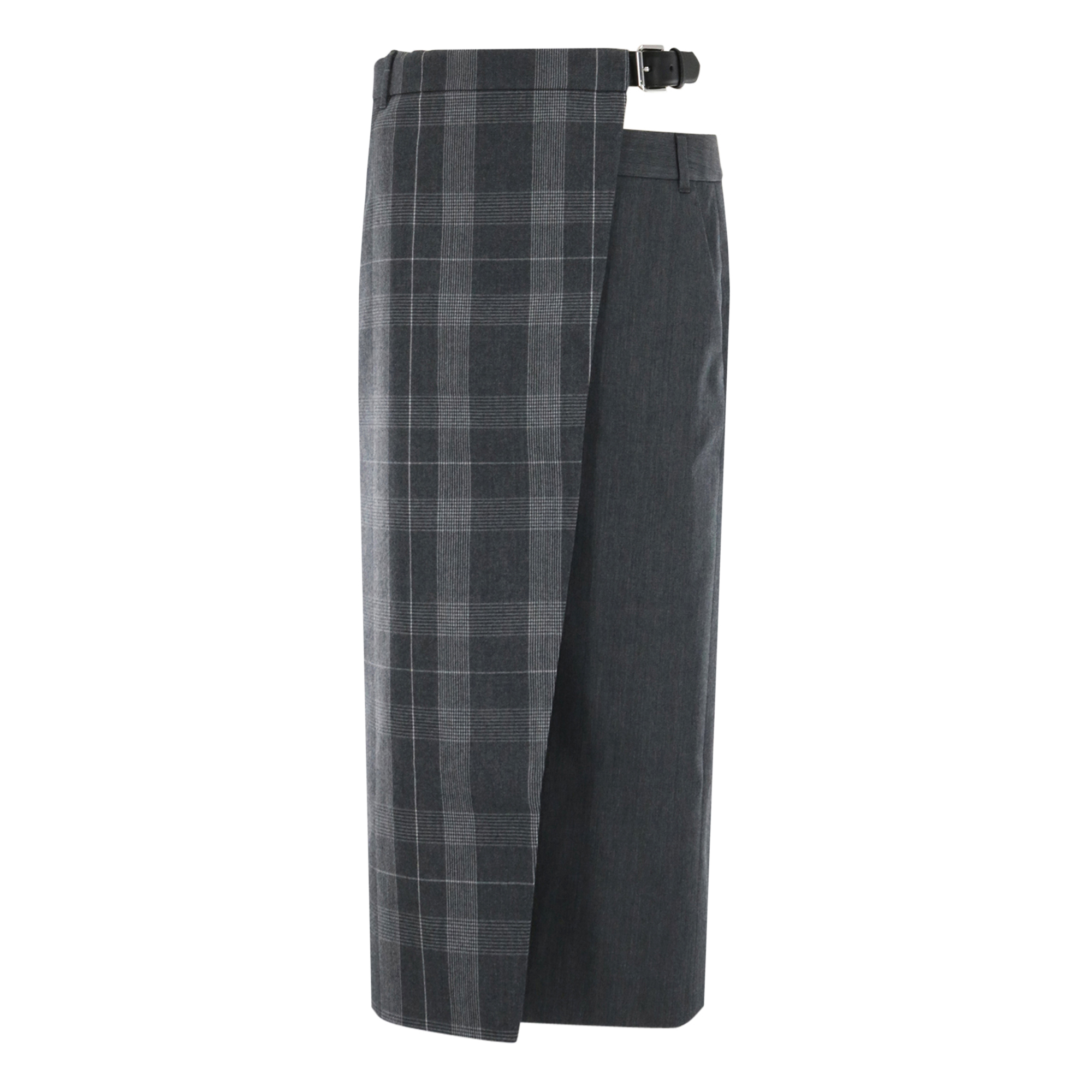 Papery Wool Plaid Double Apron