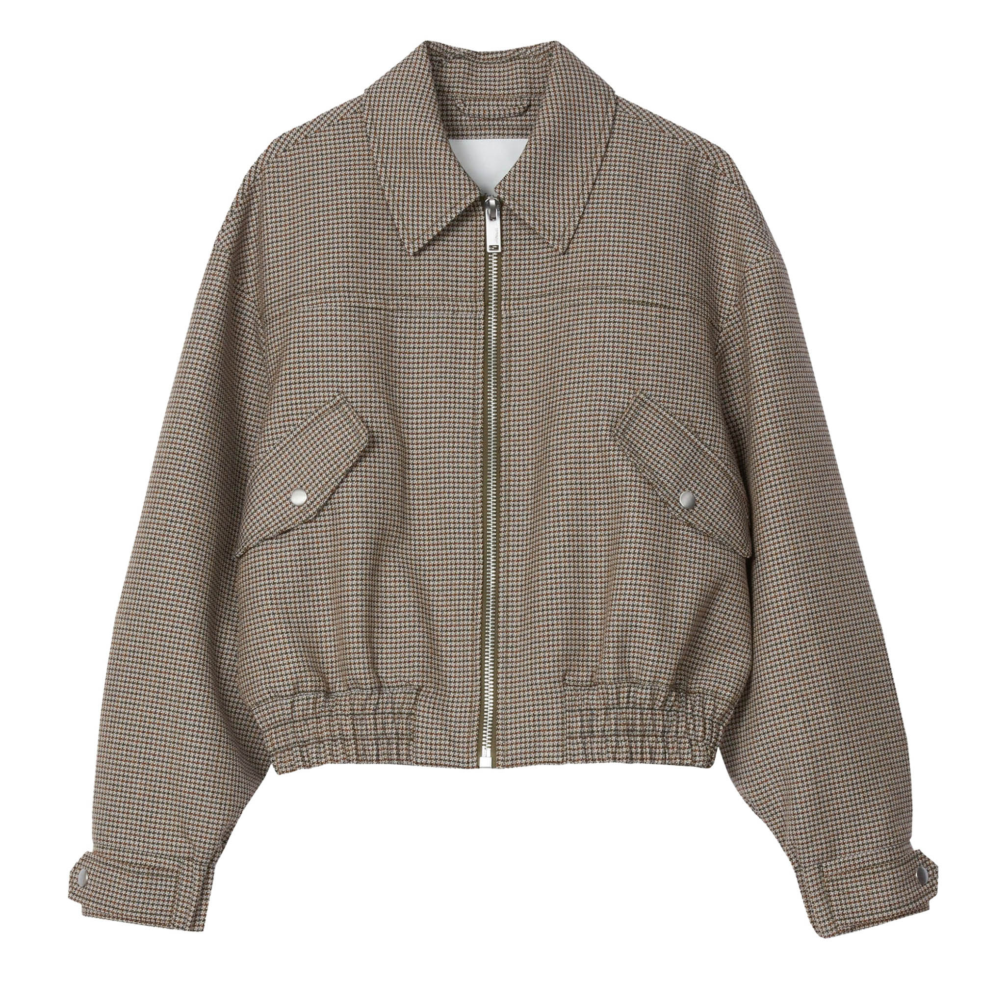 Houndtooth Tweed Harrington Jacket