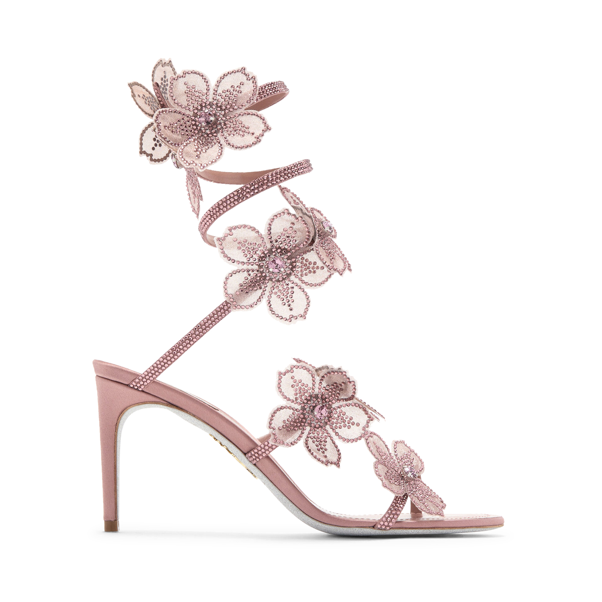 Flower Embellished Wrap Around Sandal