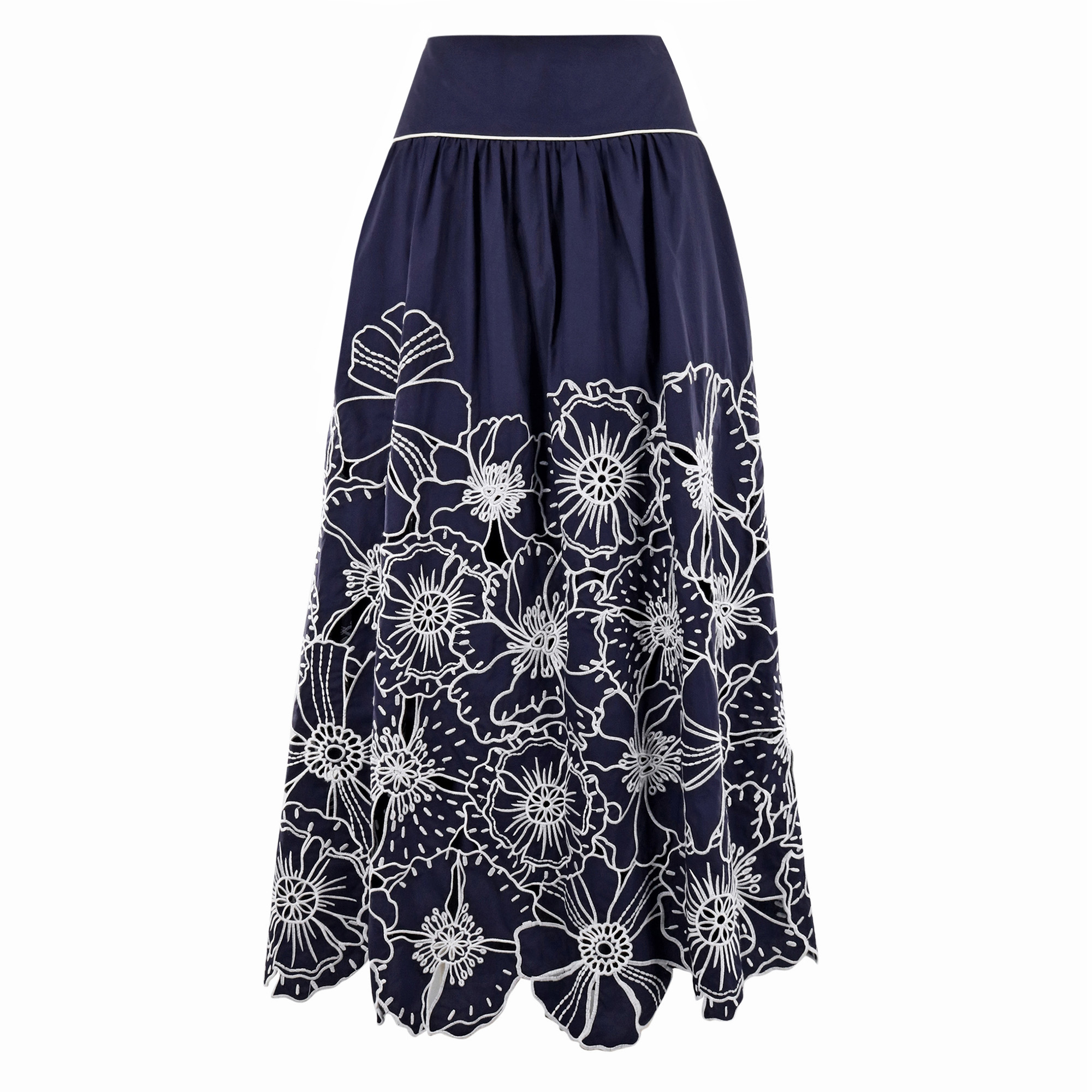 Richelieu Floral Embroidered Maxi Skirt
