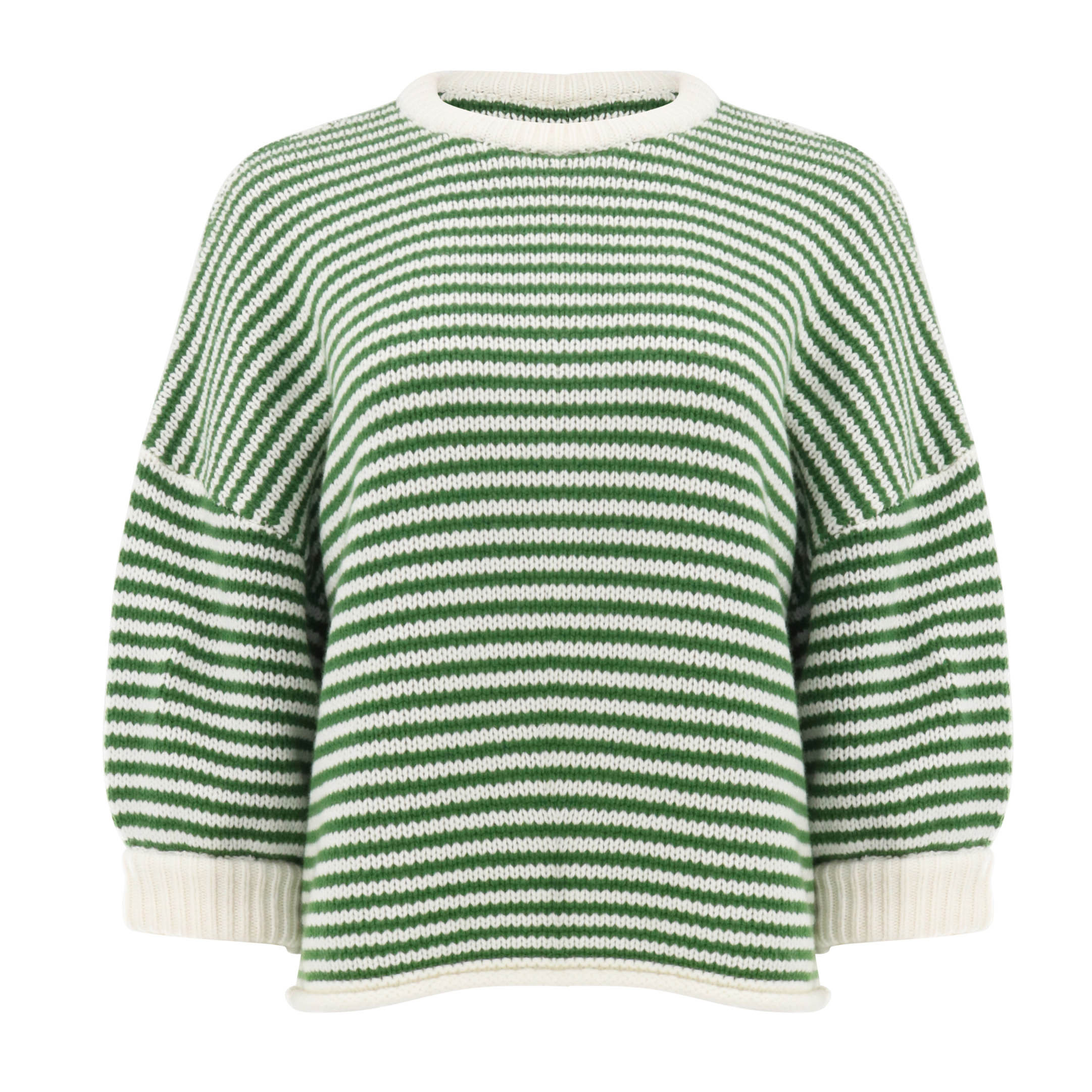 3/4 Sleeve Striped Sweater