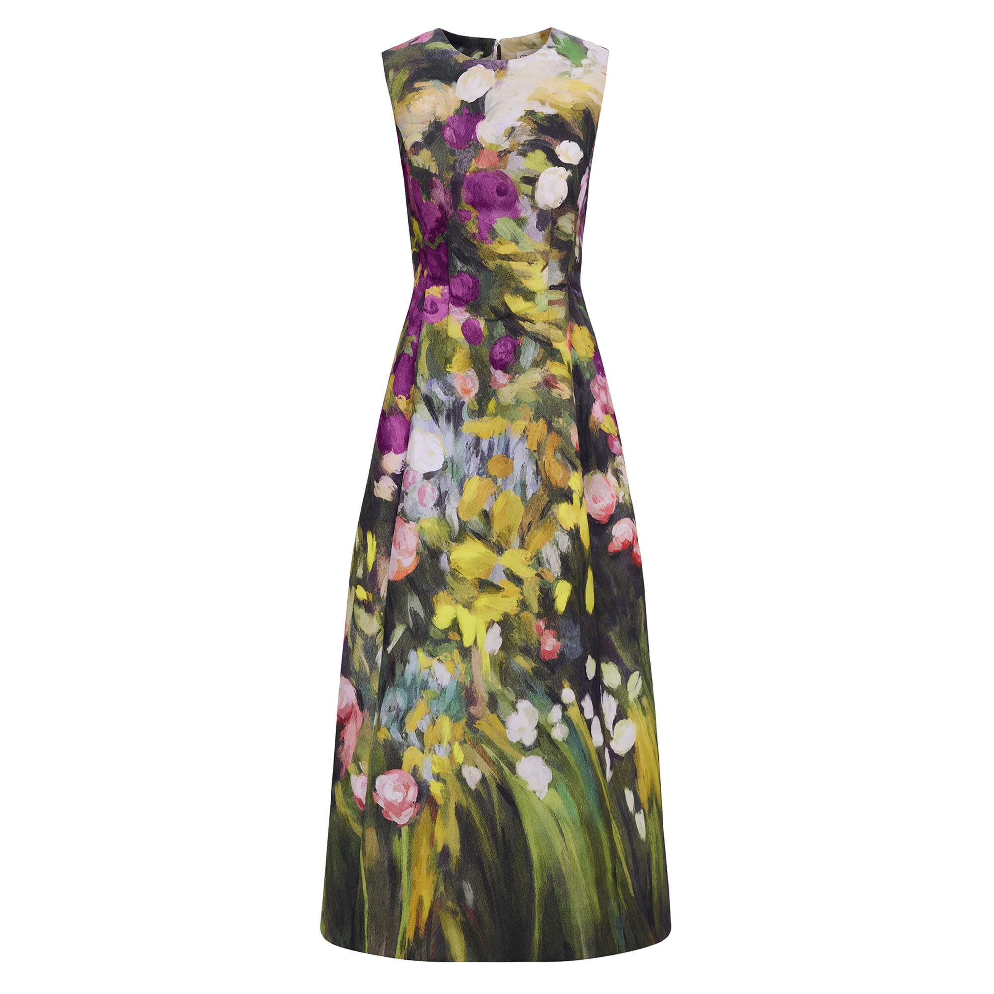 Abstract Garden Faille Cocktail Dress