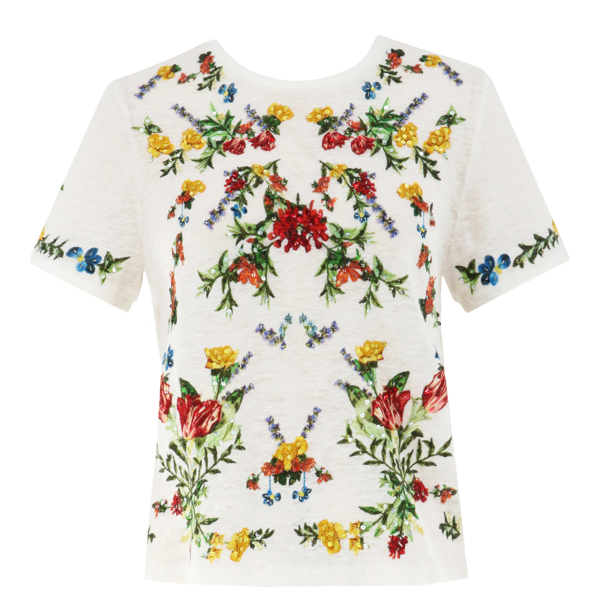 Cindy Embroidered Cropped Tee