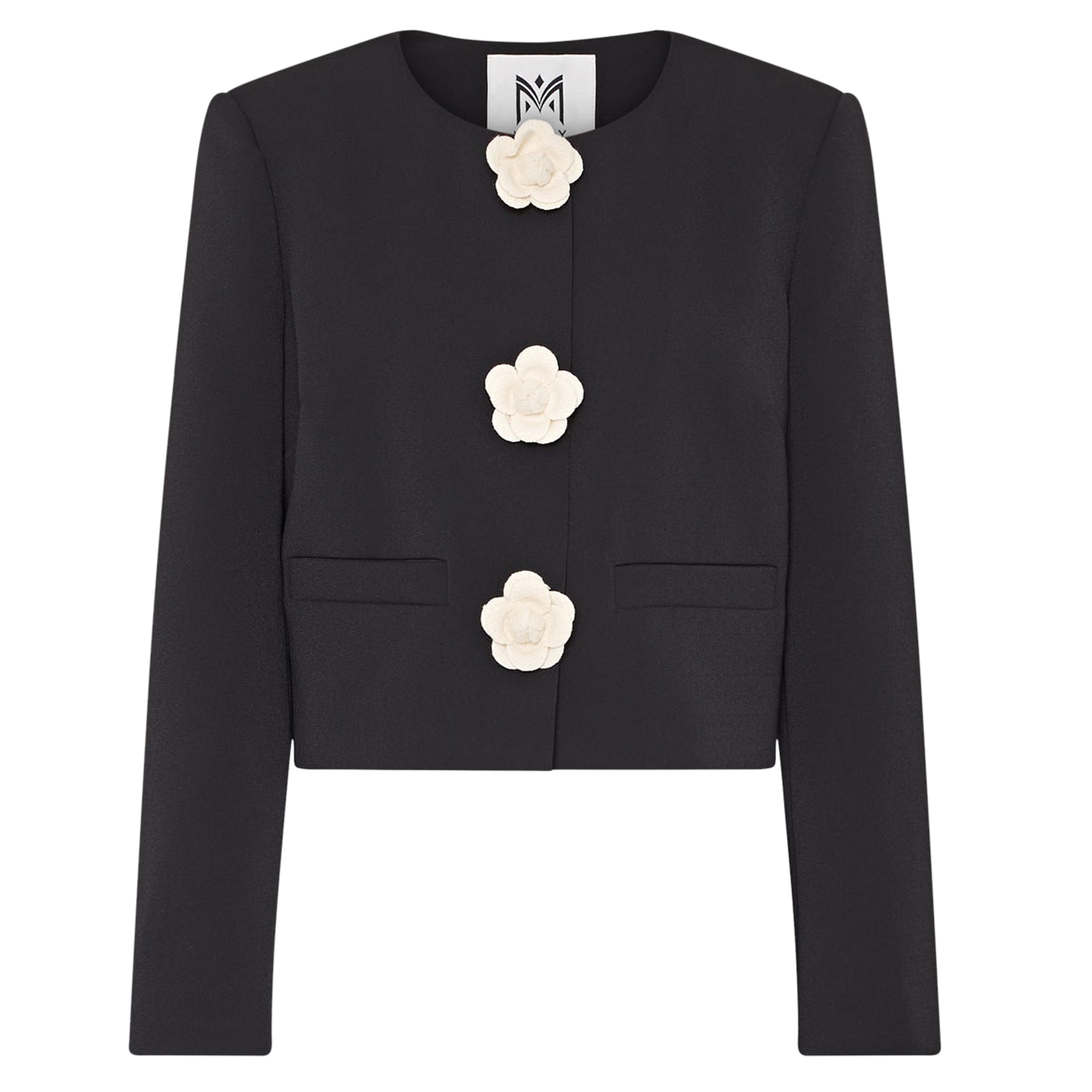 Selena Floral Applique Cropped Jacket