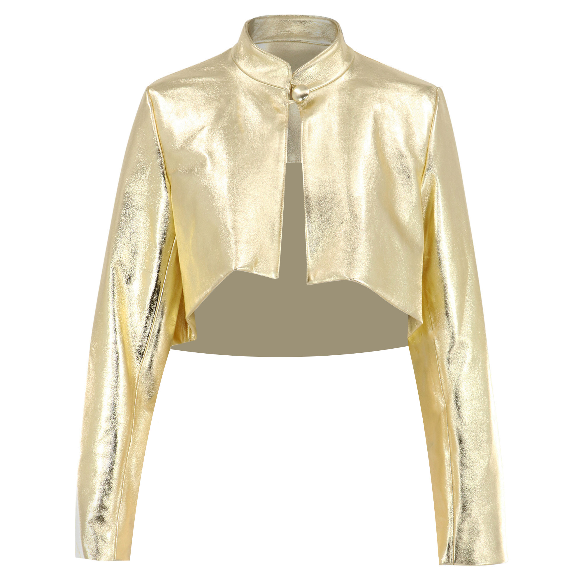 Metallic Leather Umbrella Jacket