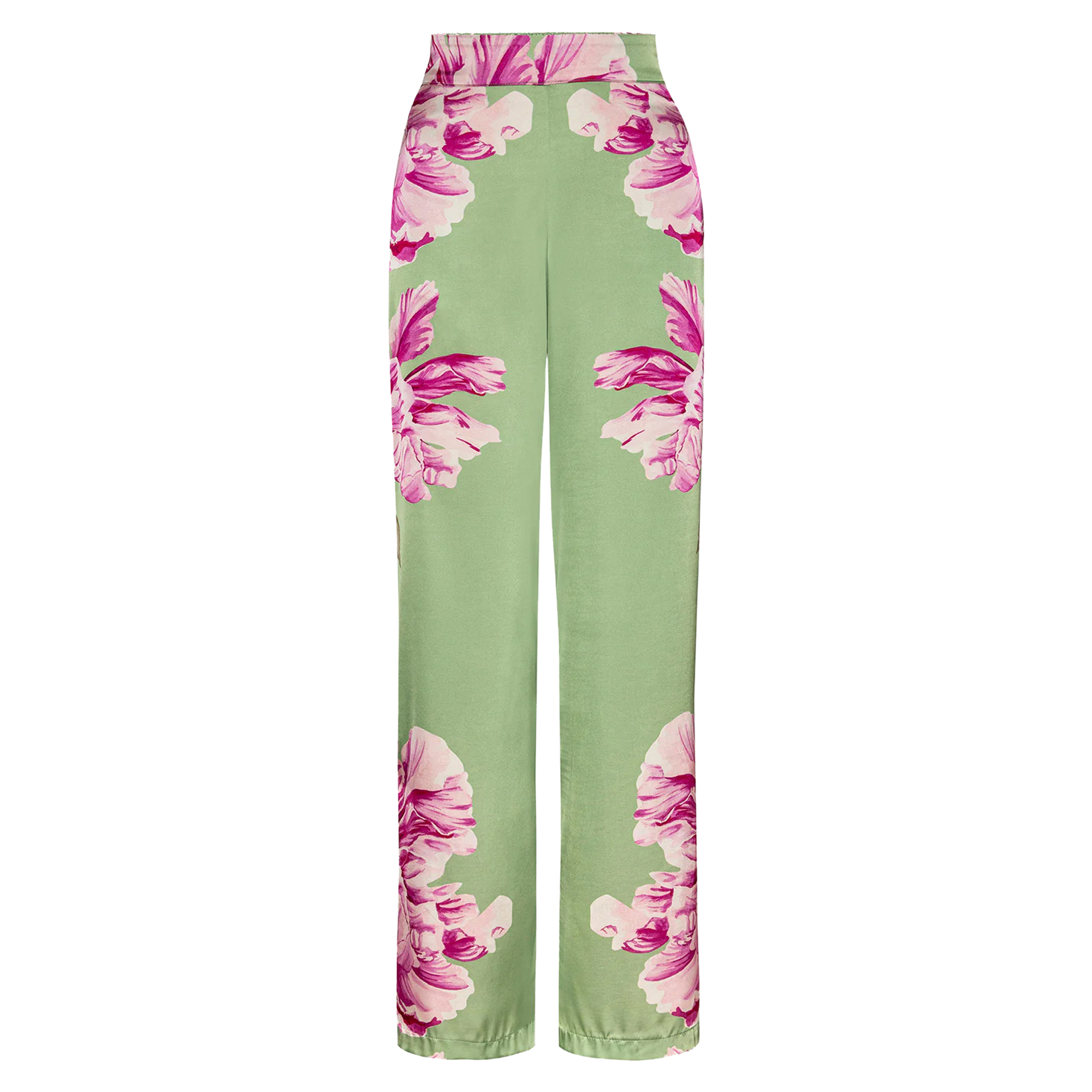 Izzie Wide-Leg Satin Pull-On Pant