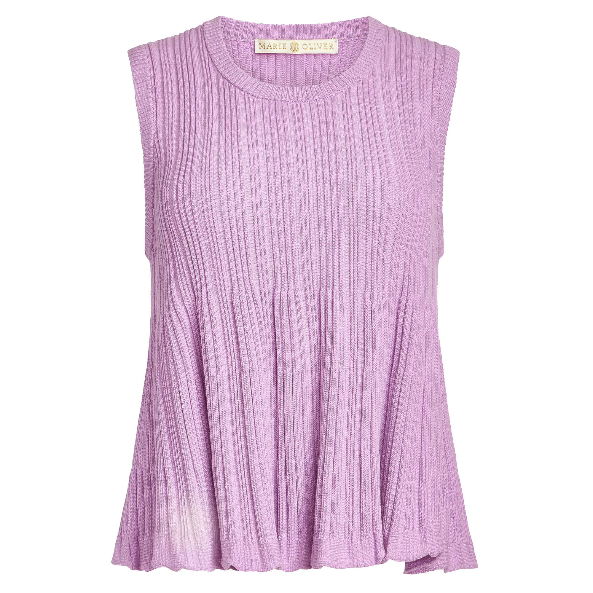 Izabell Flared Rib Knit Tank Top