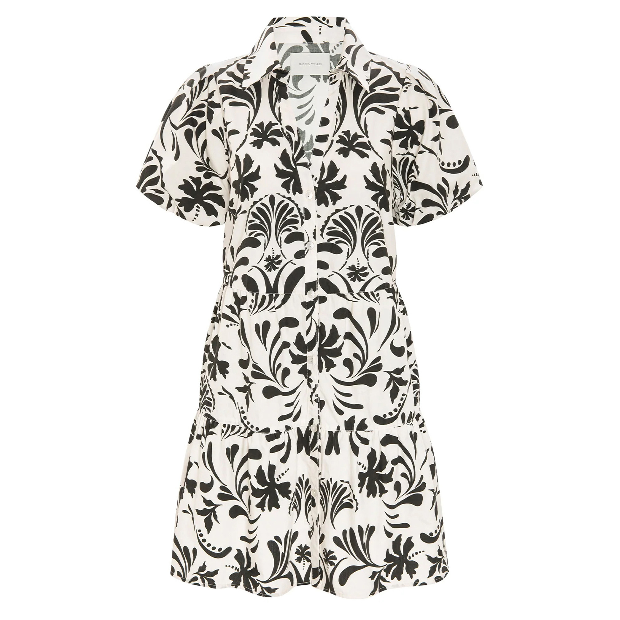 Havana Puff Sleeve V-Neck Mini Dress