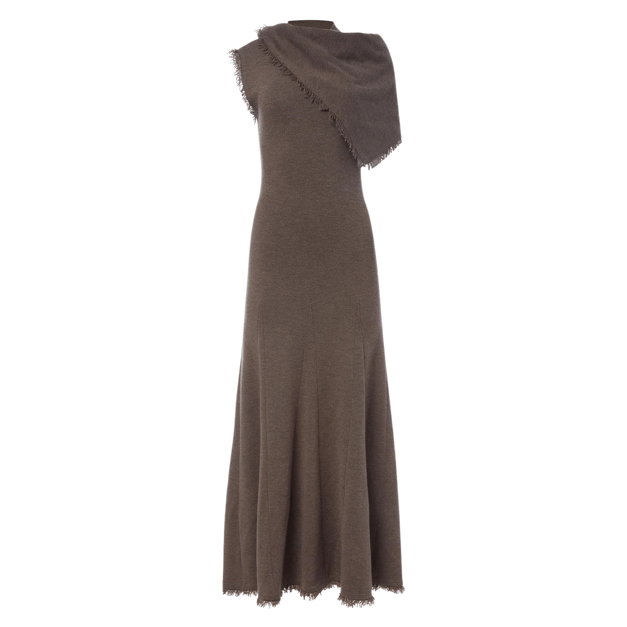 Fringe Hem Sleeveless Knit Dress