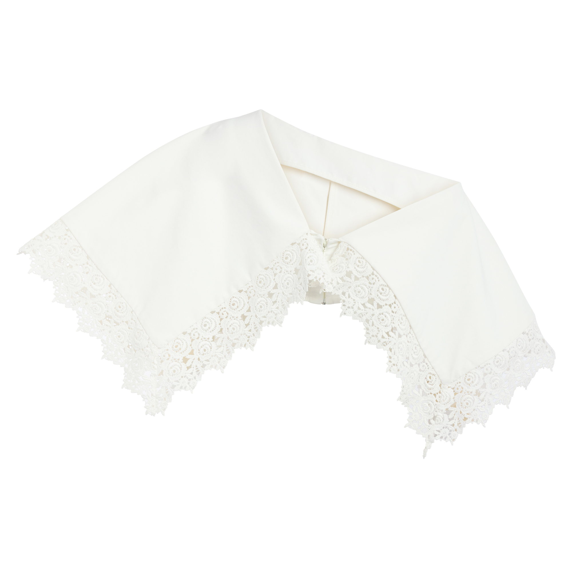 Lace Trimmed Big Collar Top