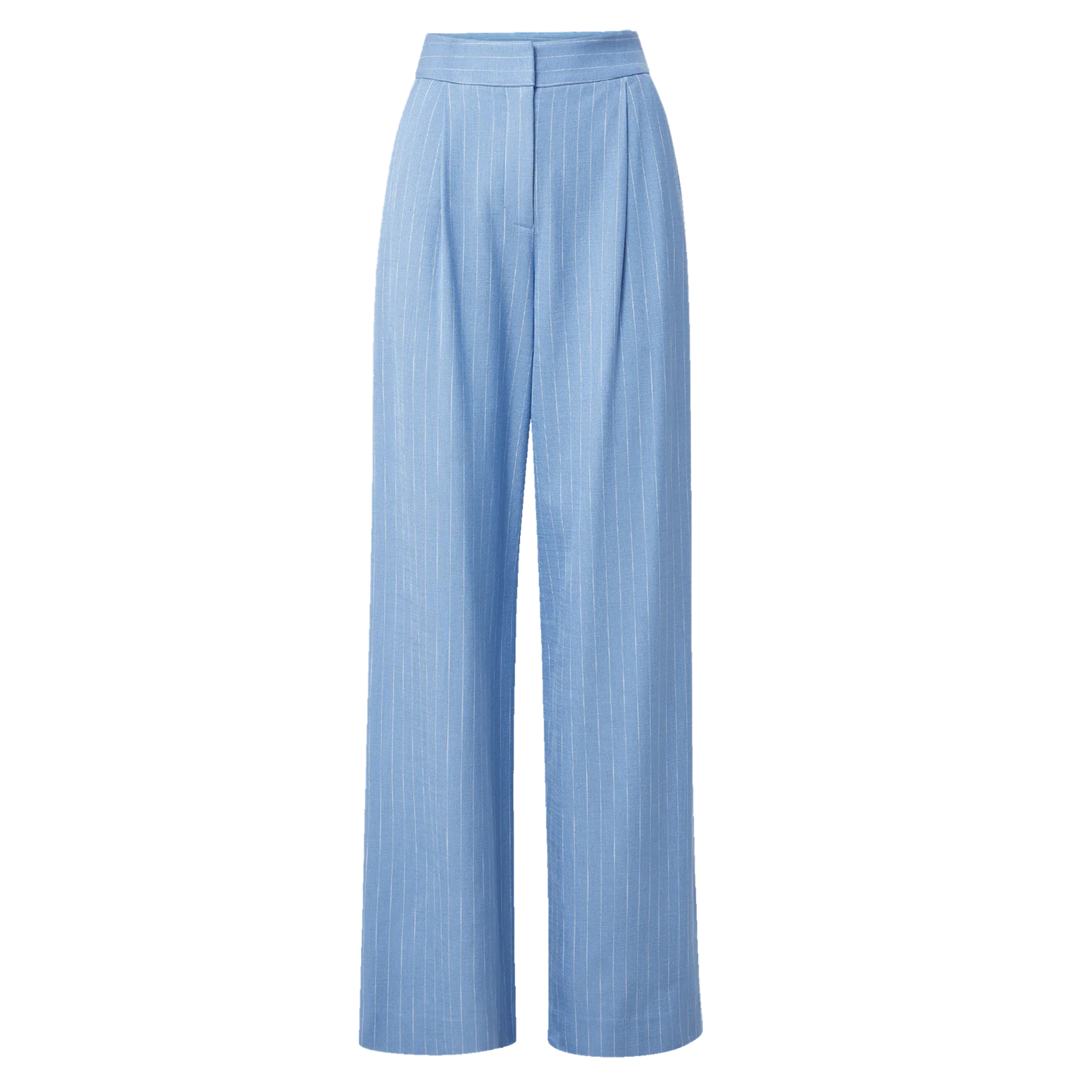 Heyser High-Rise Wide-Leg Pinstripe Pant