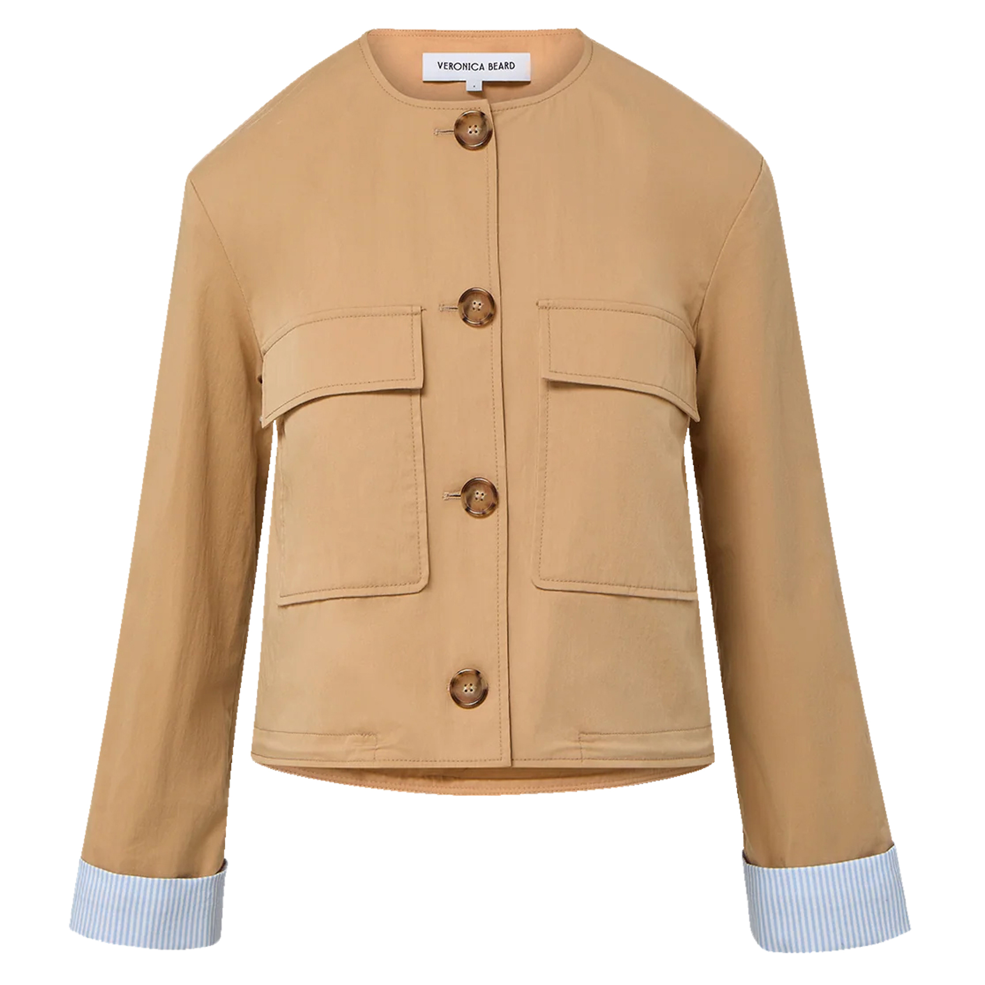 Gala Cropped Collarless Utility Jacket