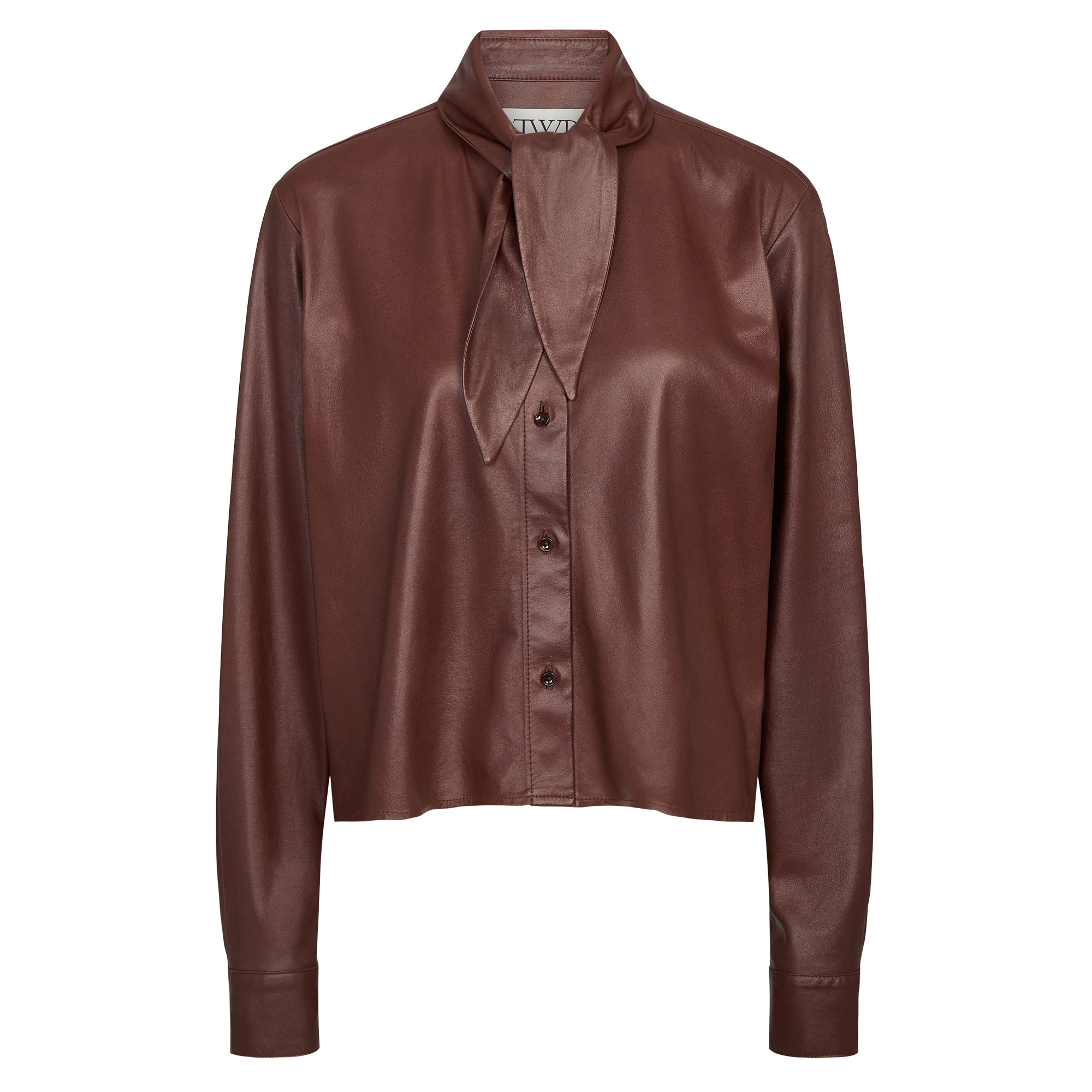 Leather Shirt With Tie Insert