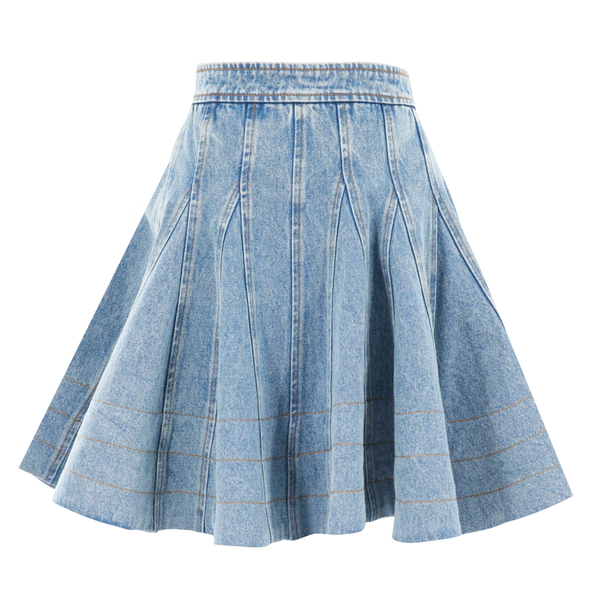 Kalle Denim Godet Skirt