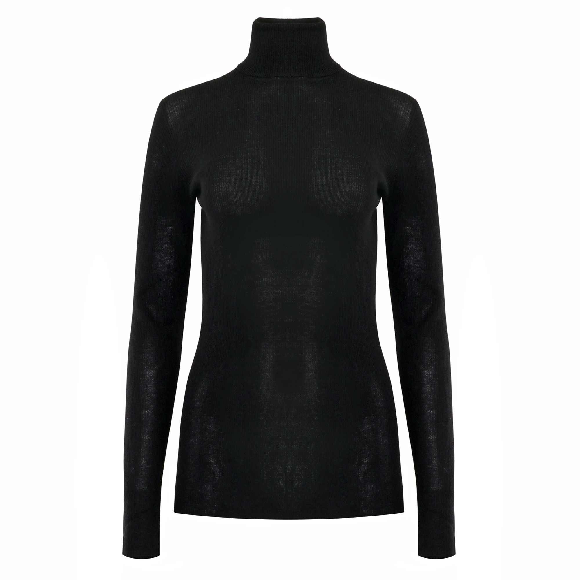 Featherweight Ribbed Sweater Turtleneck Pullover