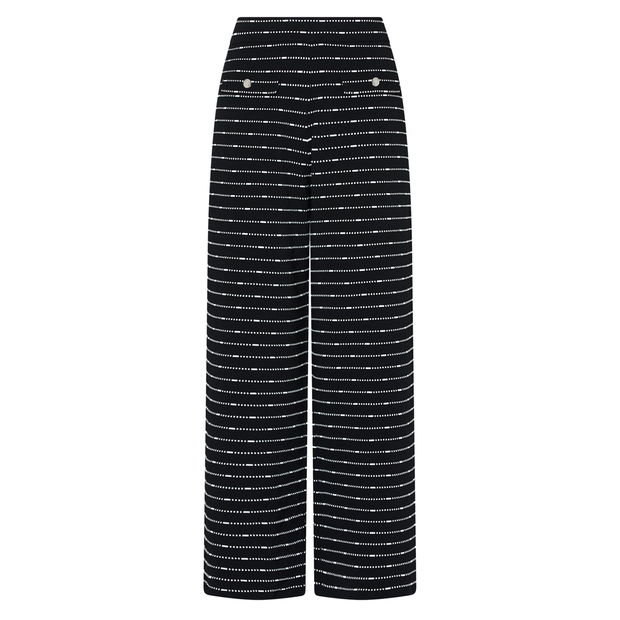 Lettie Striped Knit Cropped Wide-Leg Pants