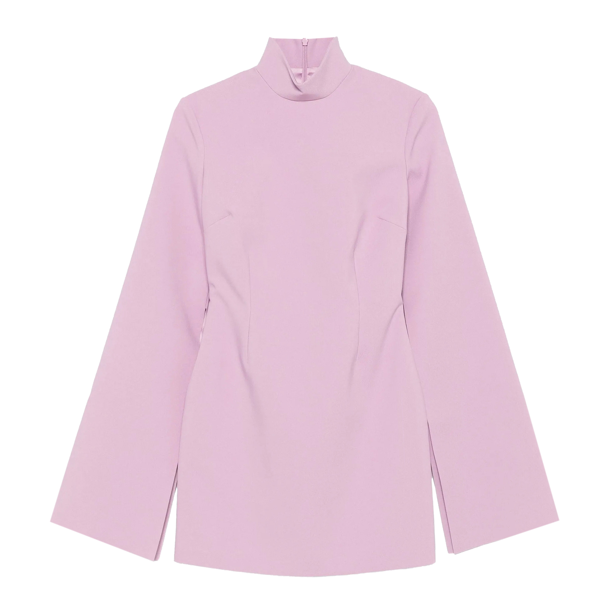 Laurel Funnel-Neck Wide-Sleeve Mini Dress