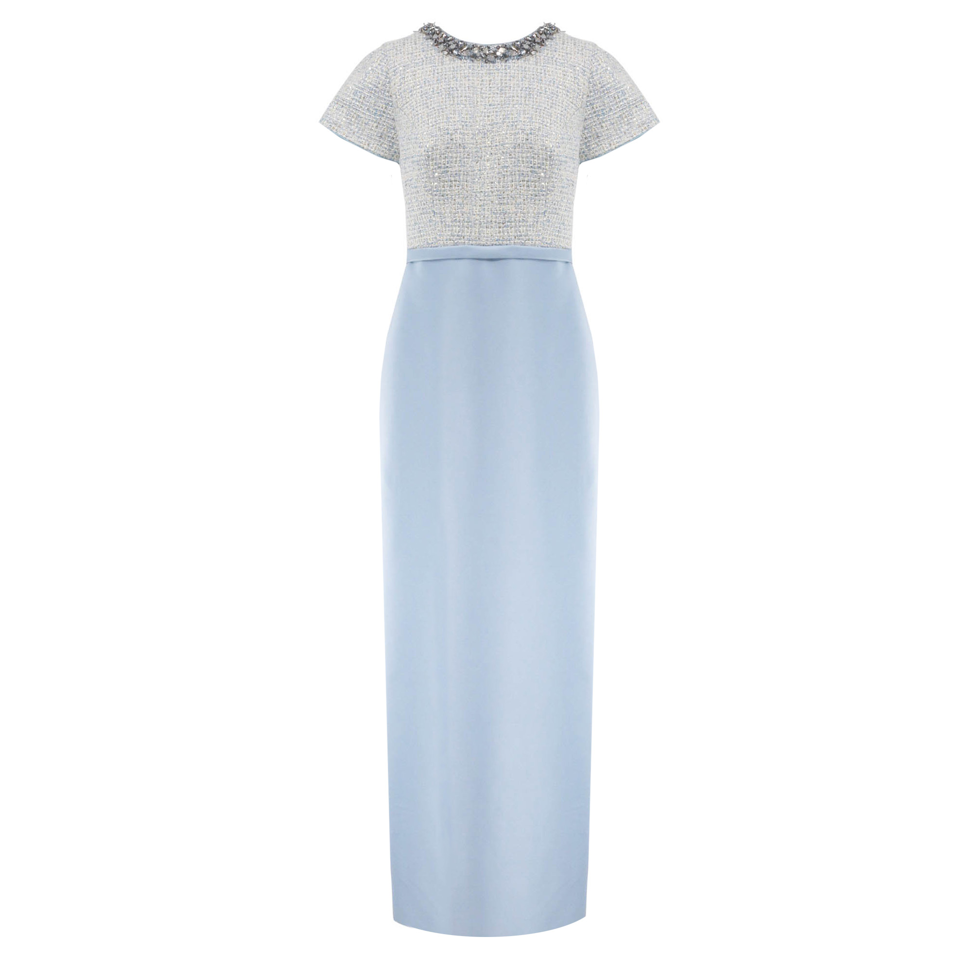 Isla Short Sleeve Embellished Column Gown