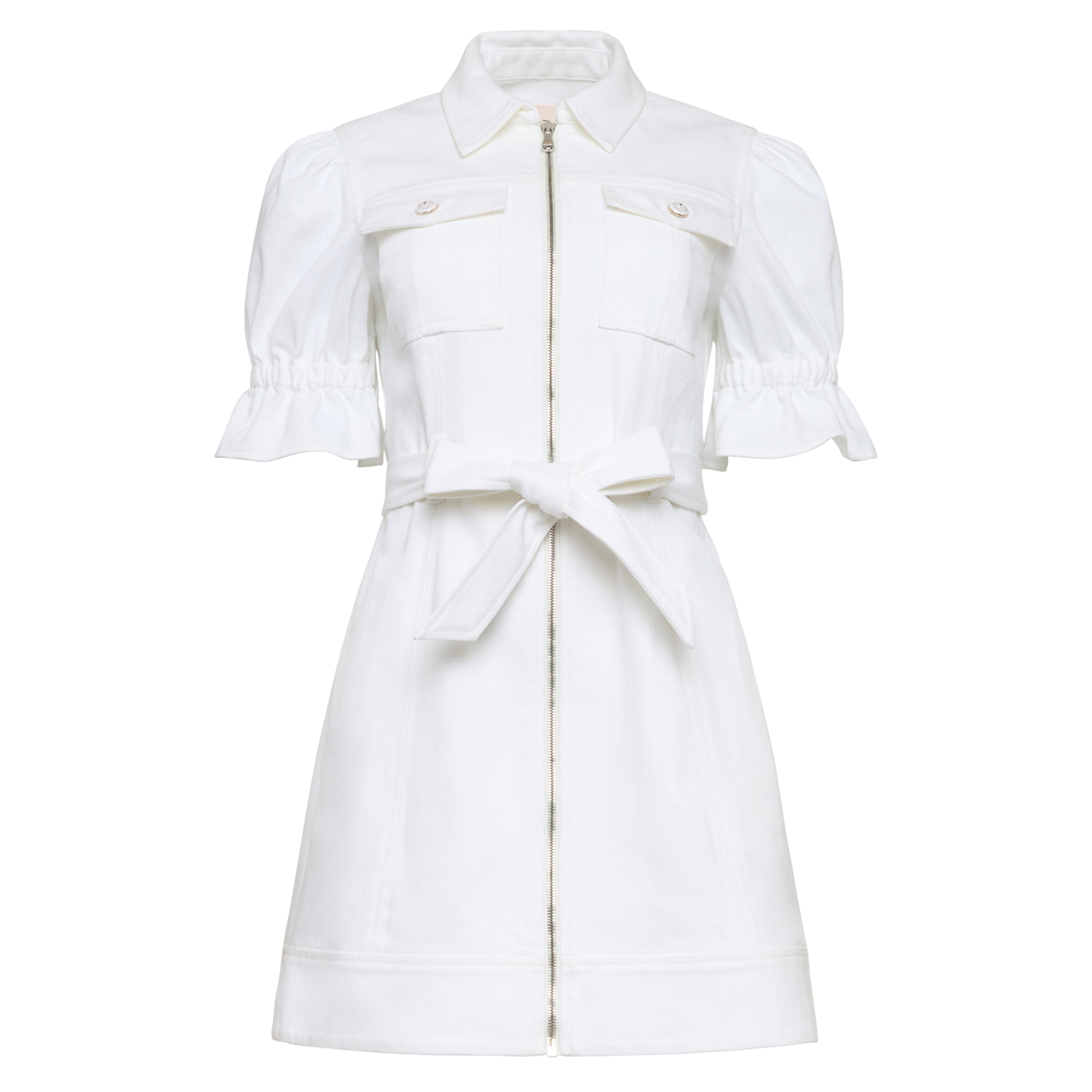 Holly Short Sleeve Belted Denim Mini Dress